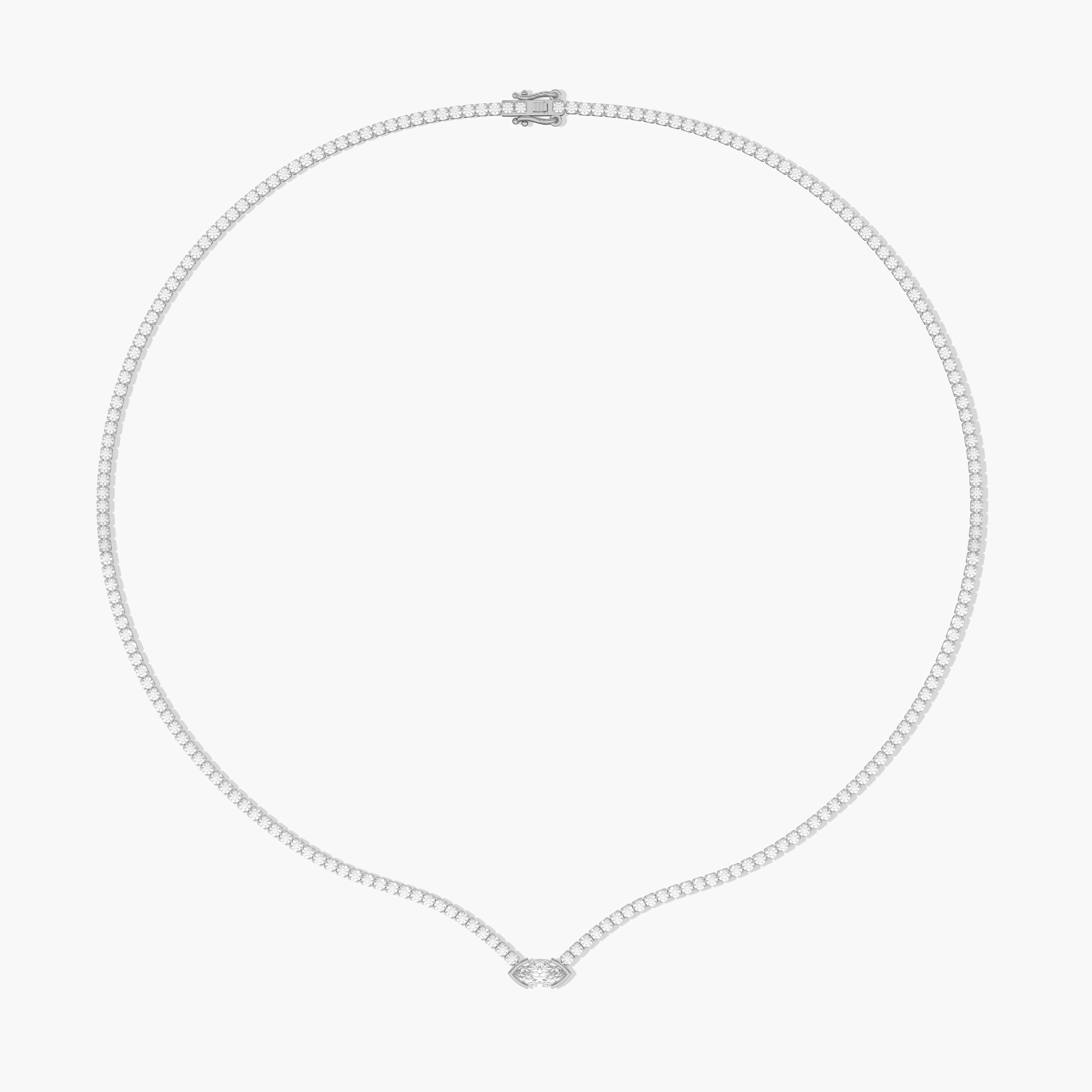 14k gold diamond tennis necklace