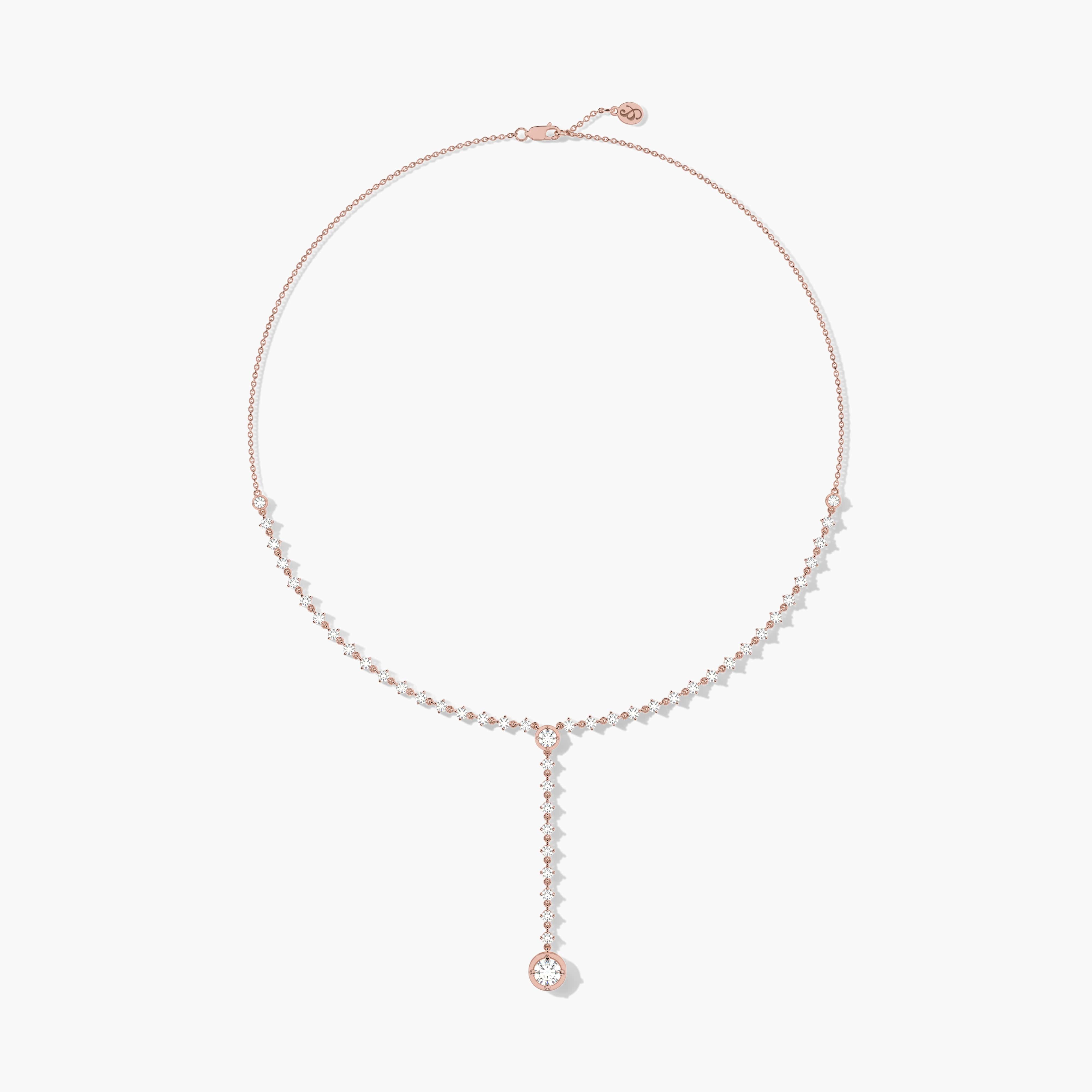 14k gold lariat necklace​