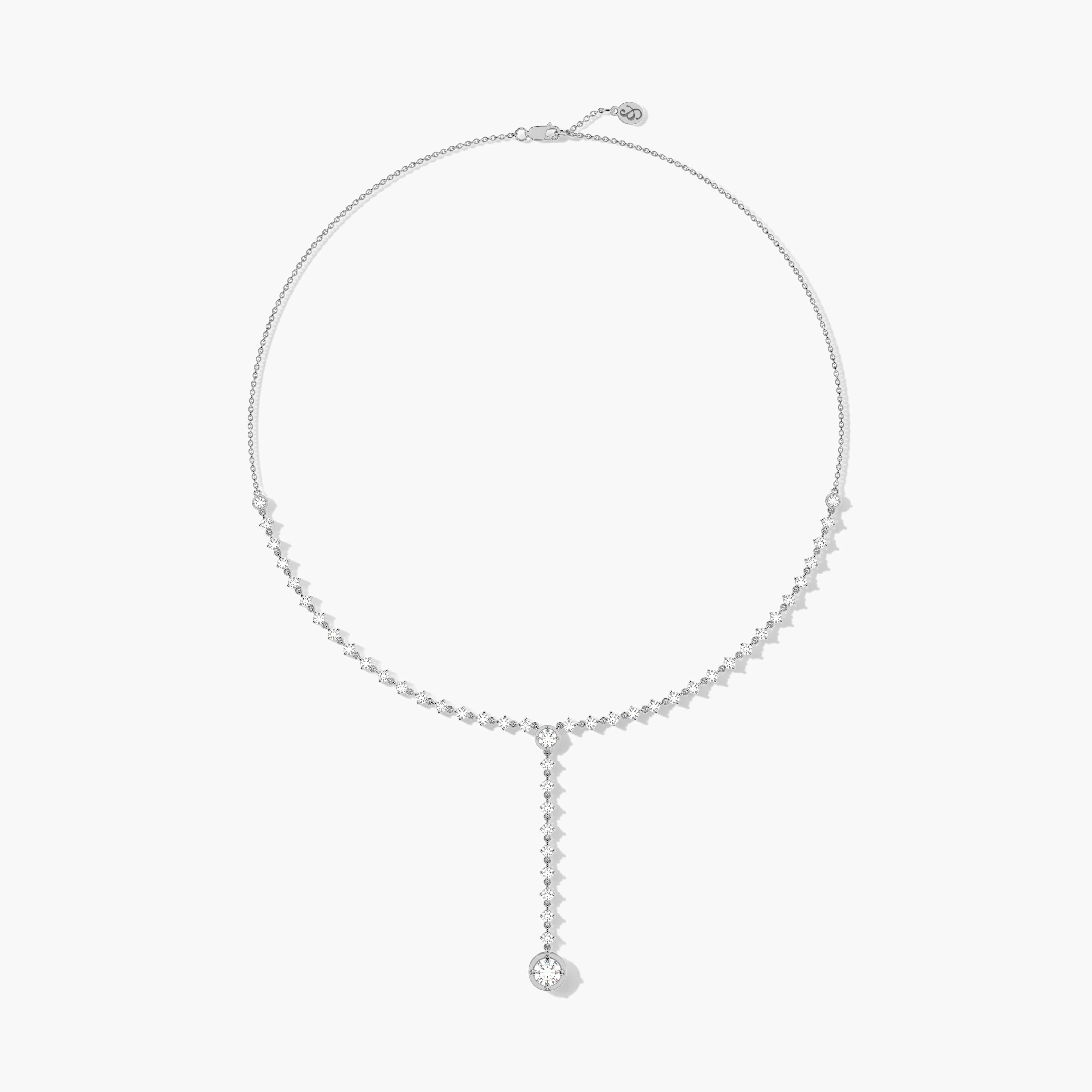 lariat necklace white  gold​