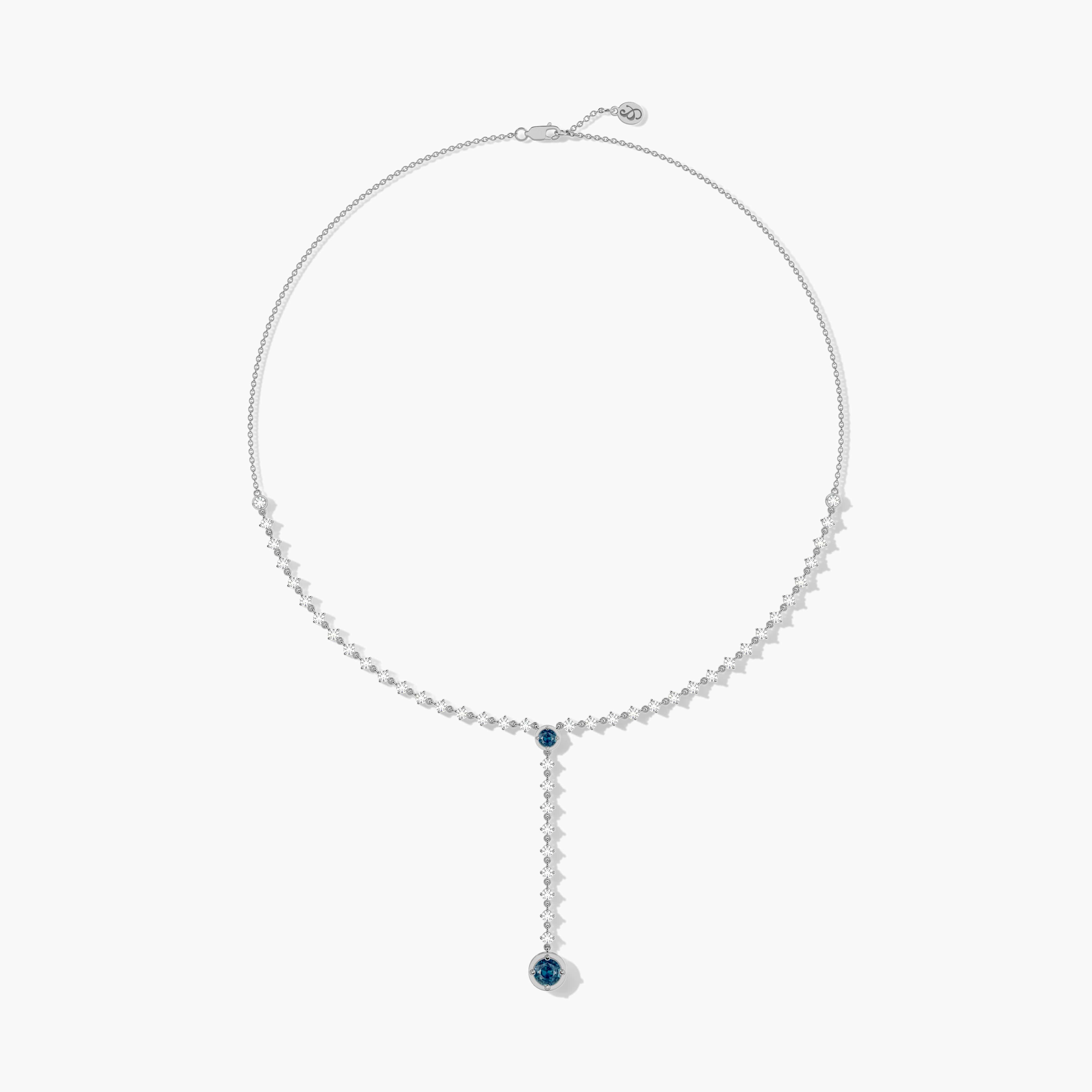 Green Blue Diamond Women's Lariat Necklace