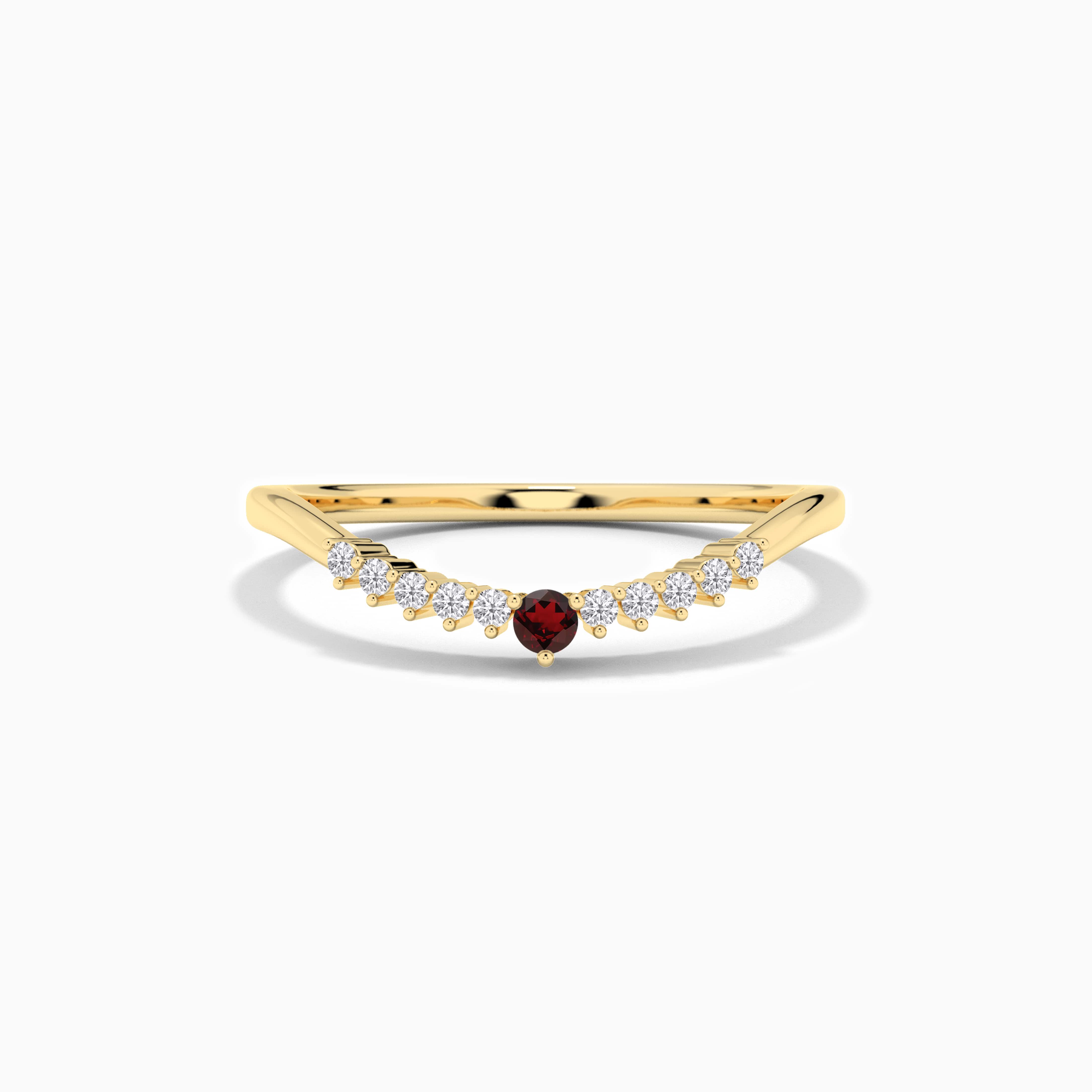 curved diamond wedding band
