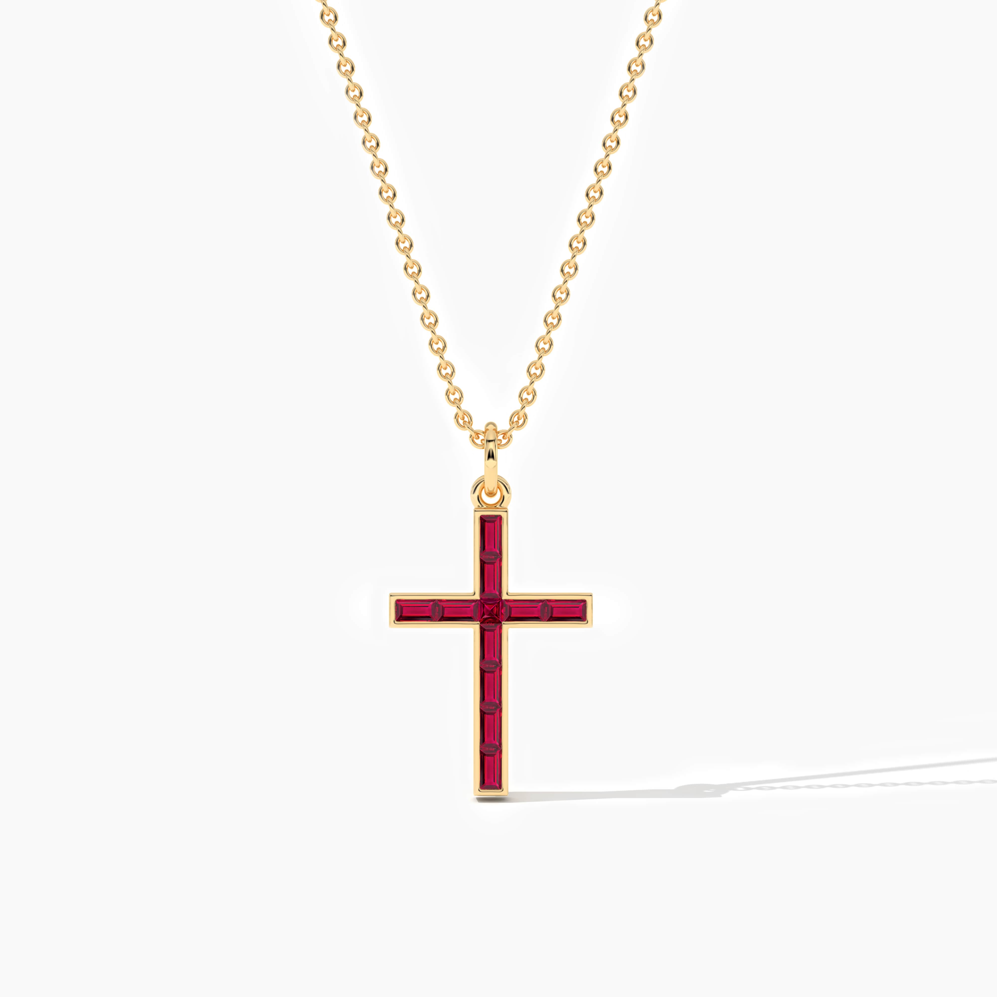 cross pendant with ruby