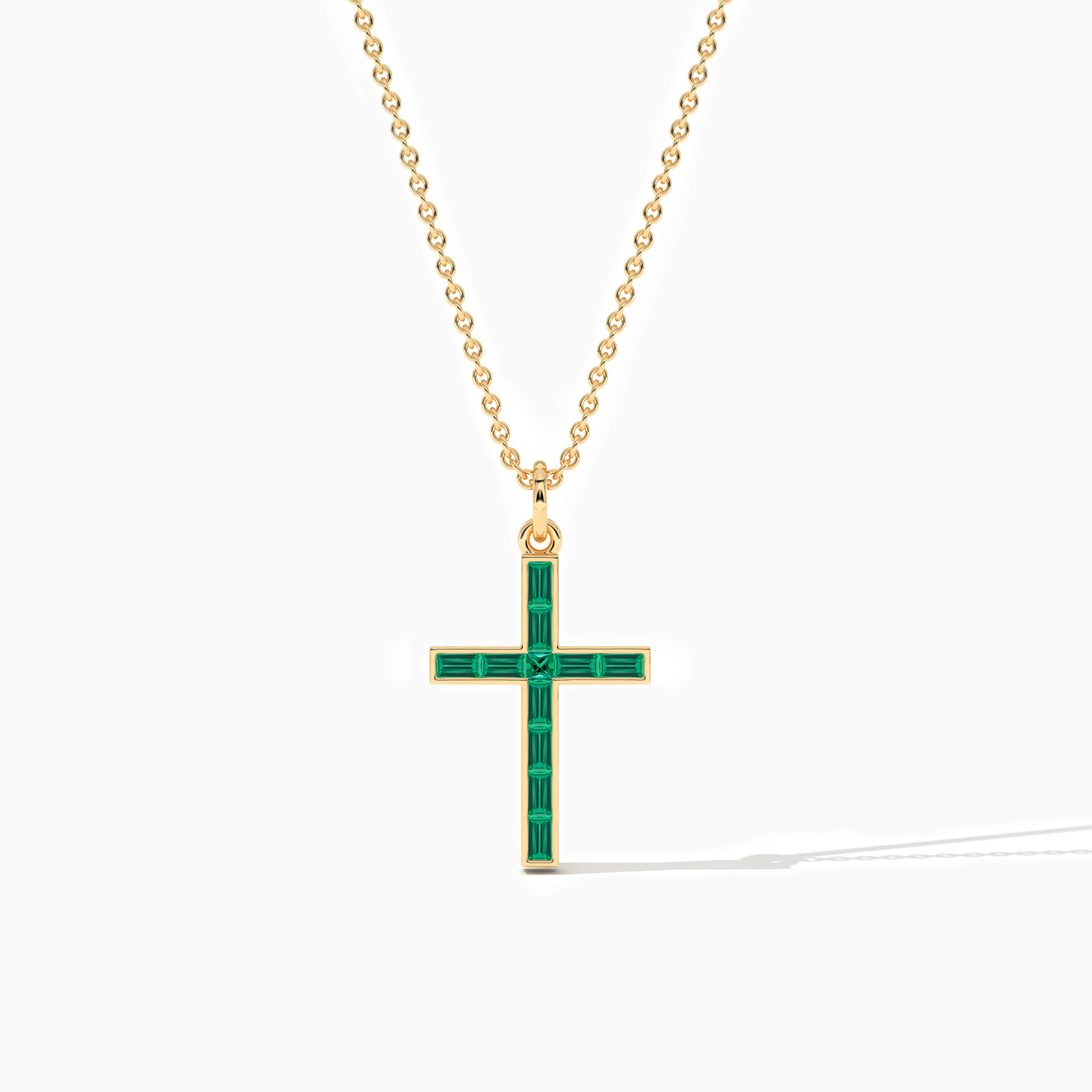 baguette cross necklace