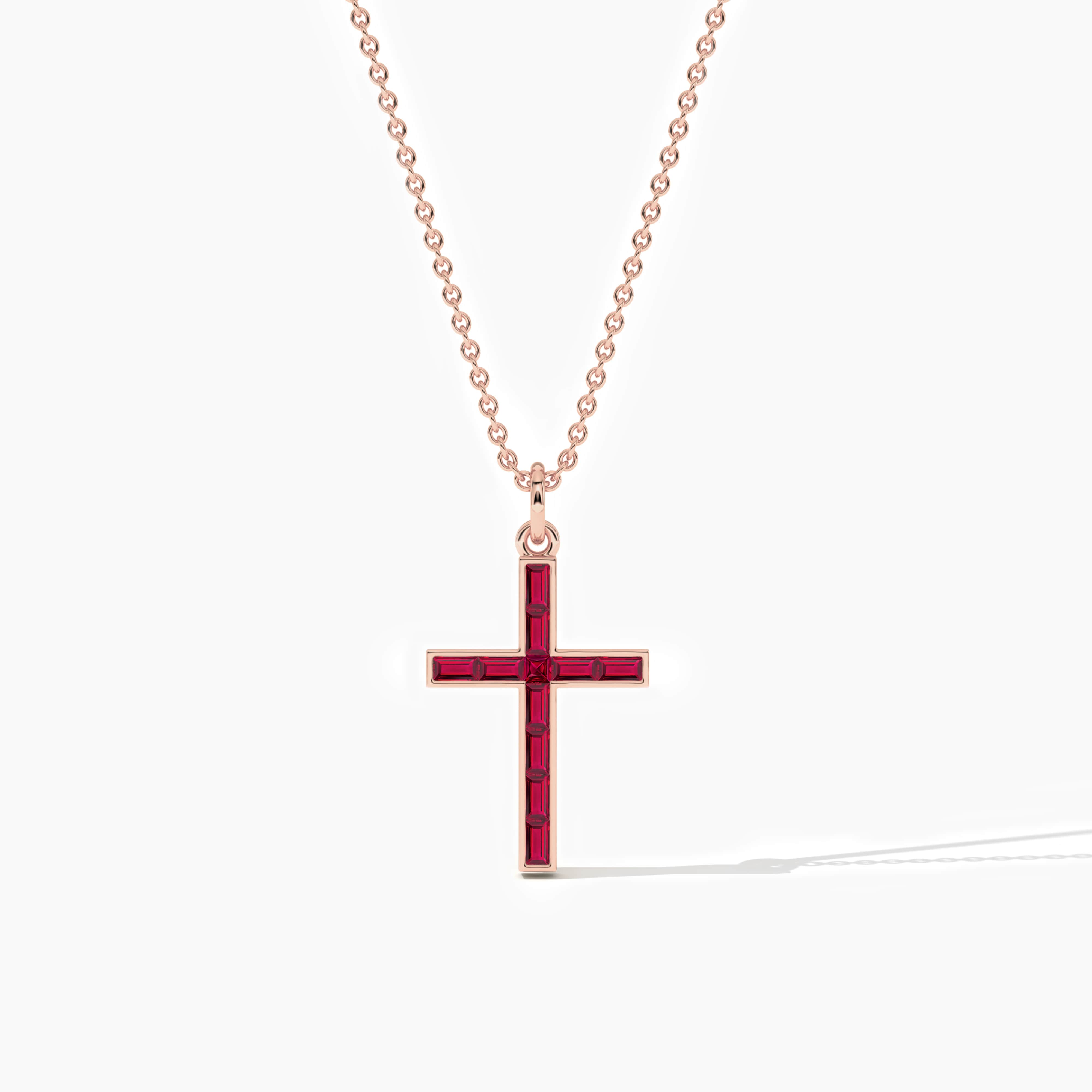 ruby gold cross