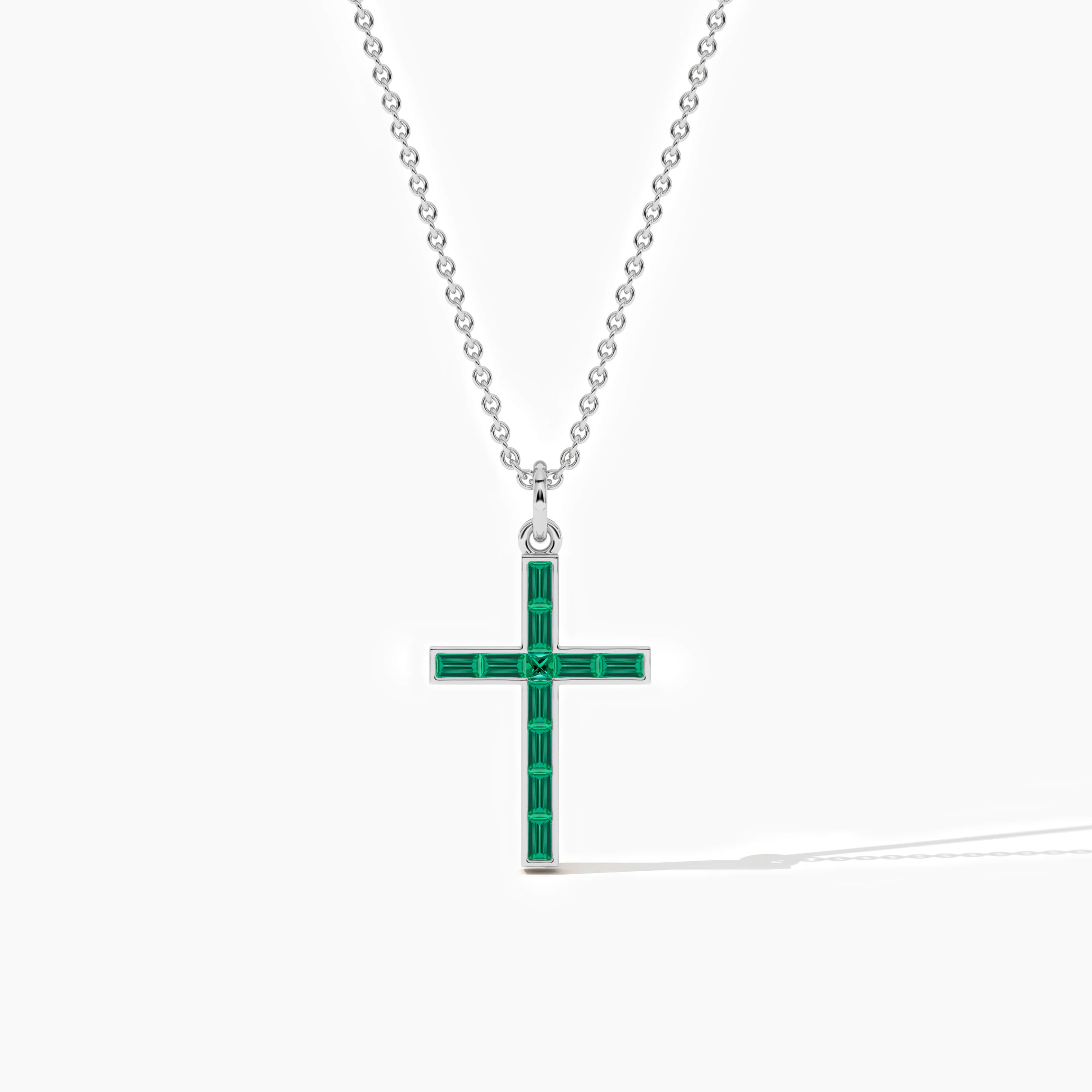 baguette diamond cross pendant