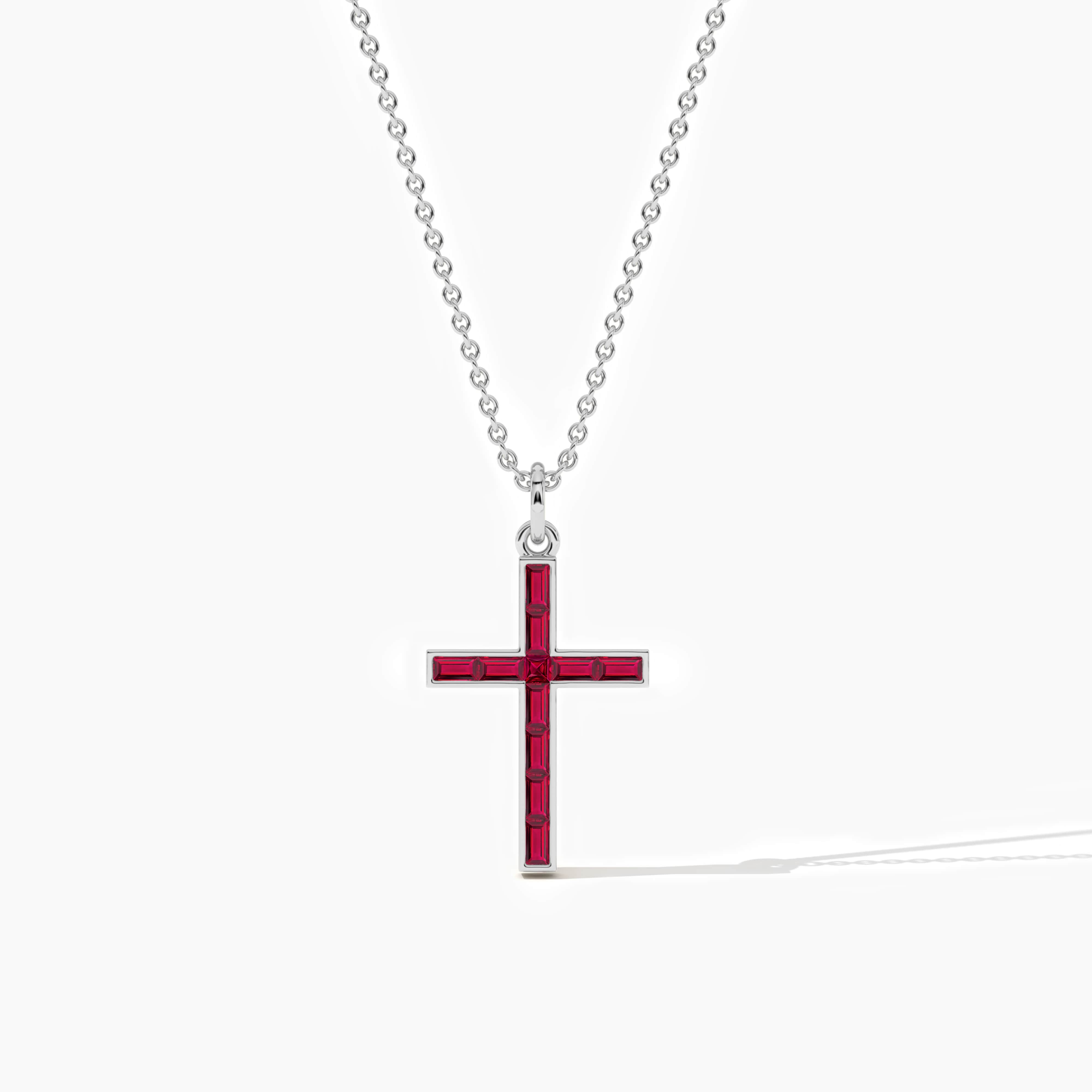 diamond and ruby cross necklace