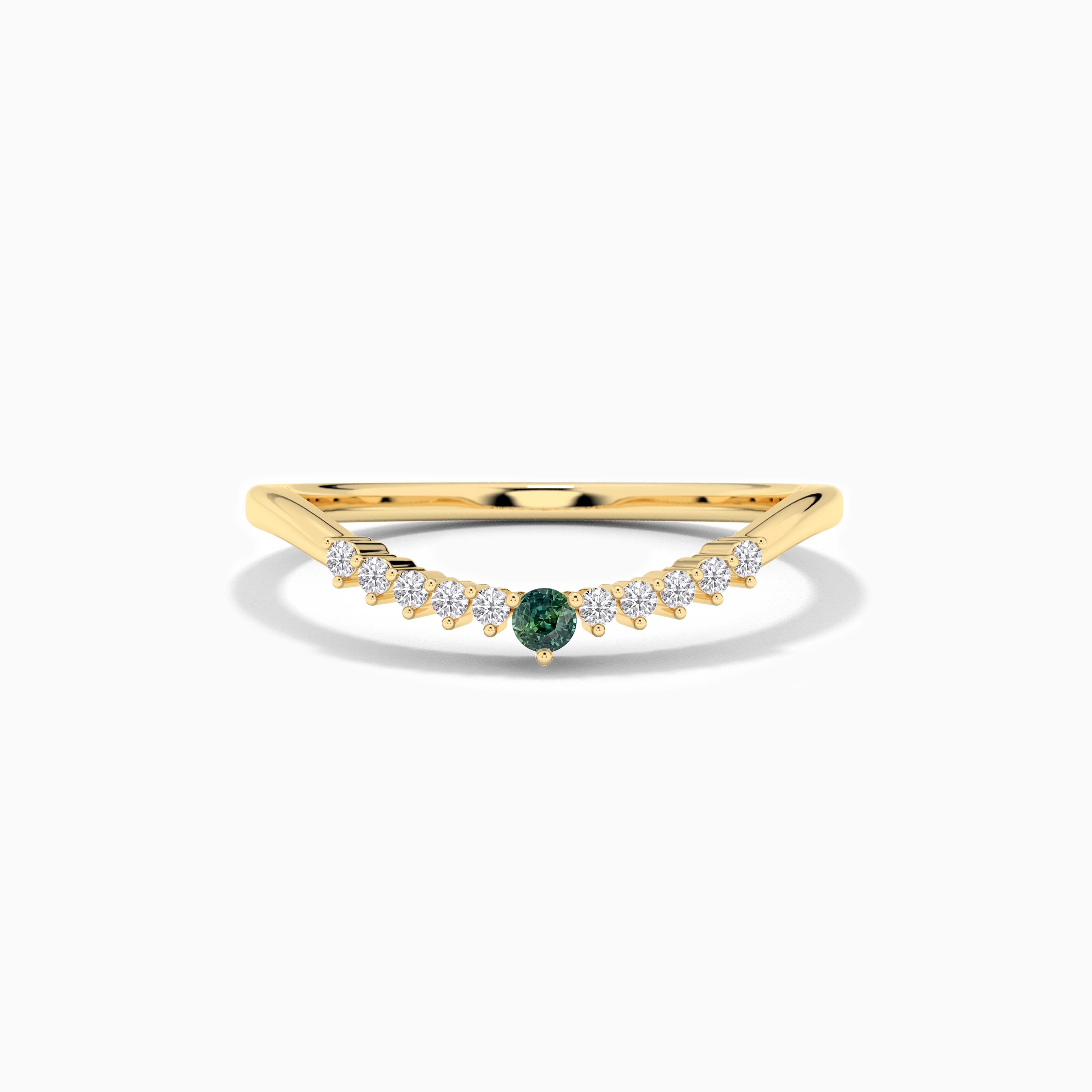 curved diamond wedding band