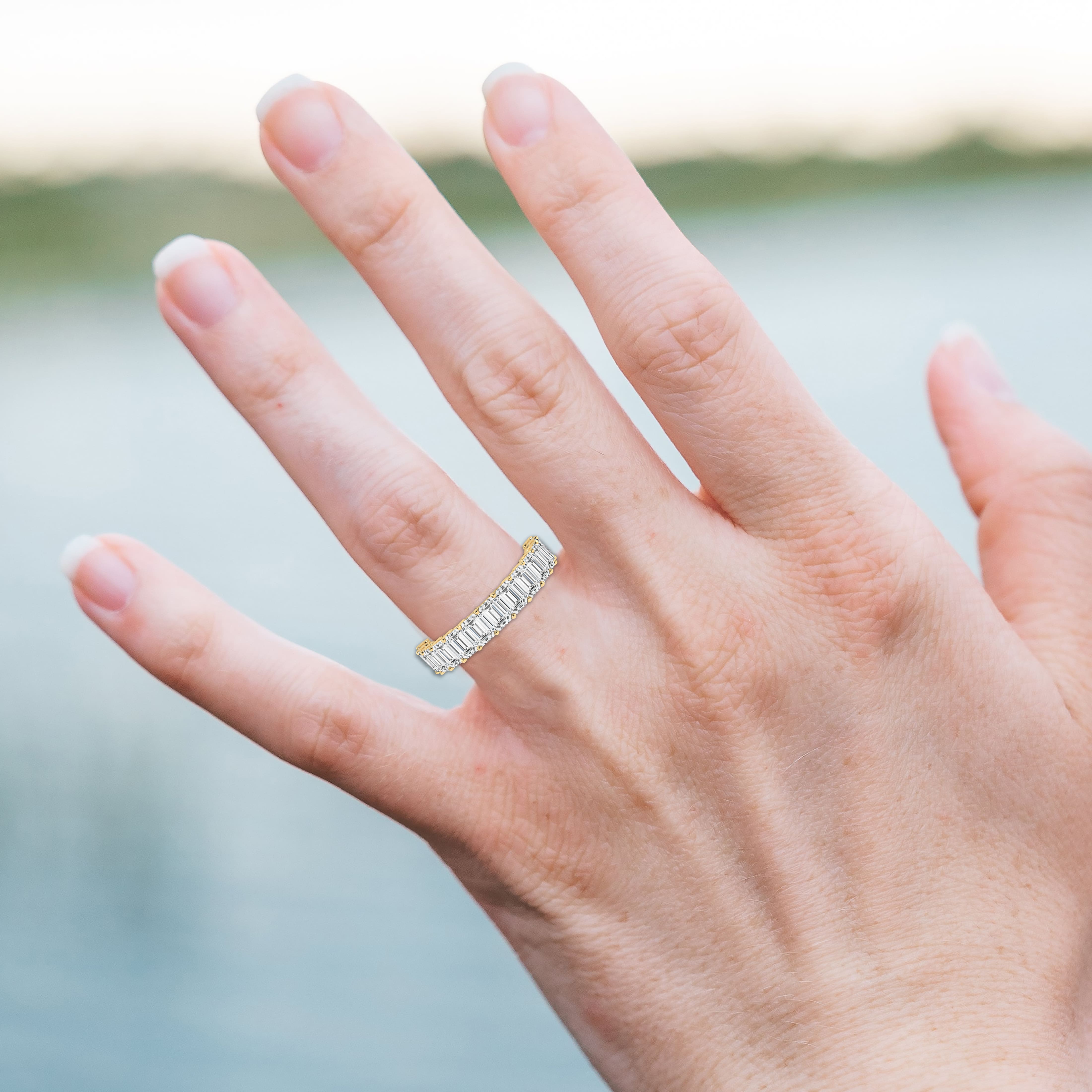  Emerald Cut Diamond Eternity Ring For Engagement  Gift For Woman 