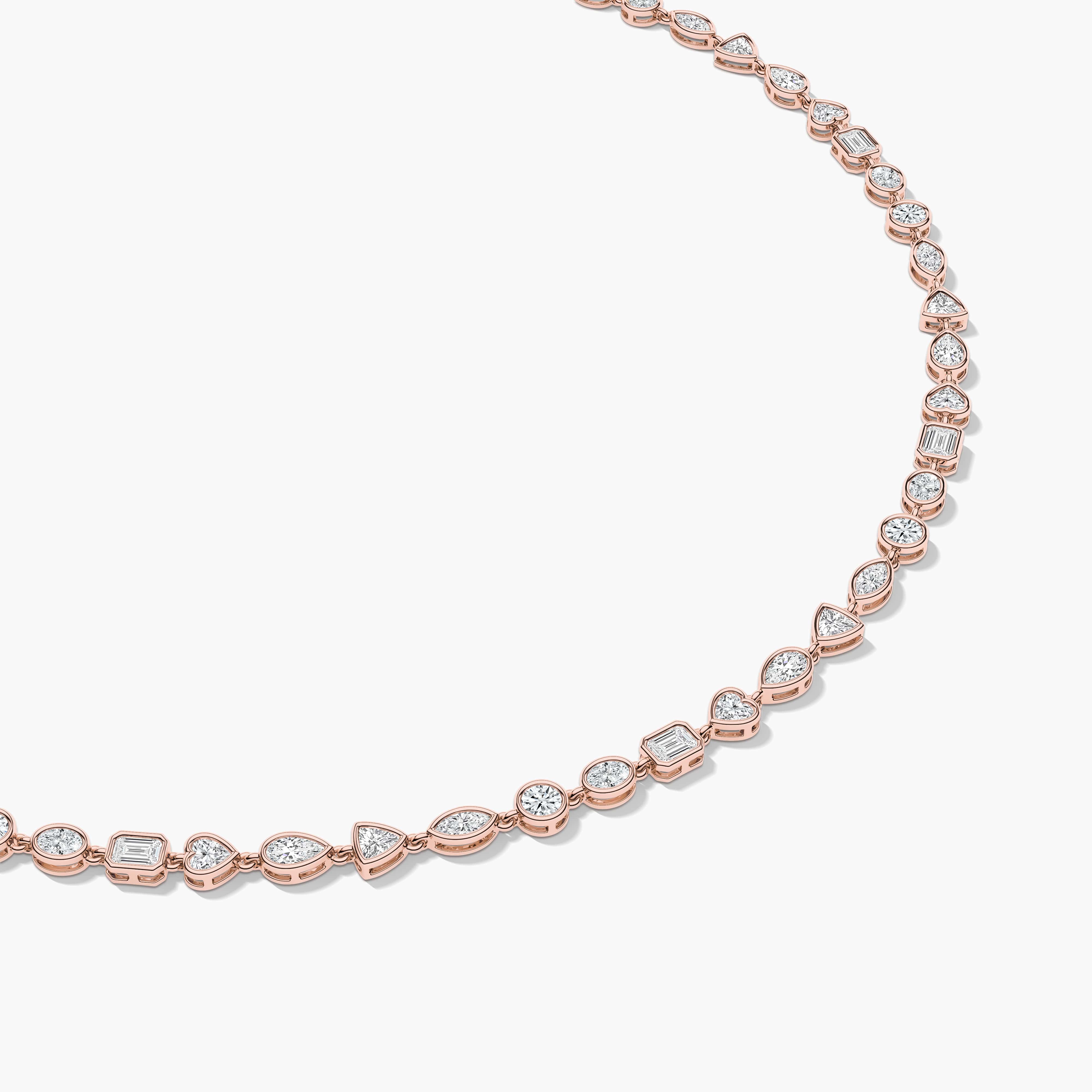 thin diamond tennis necklace