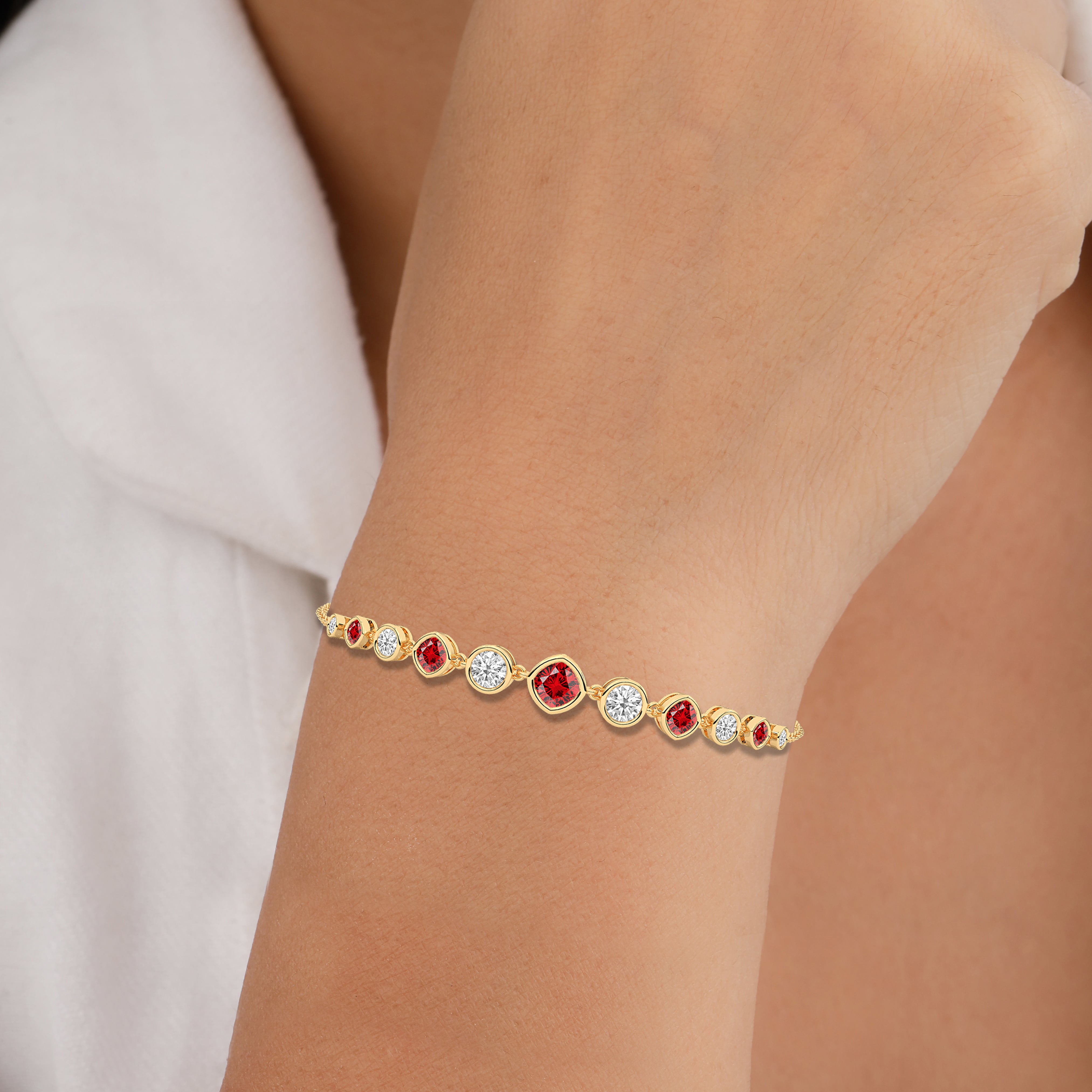 ruby and white diamond bracelet 