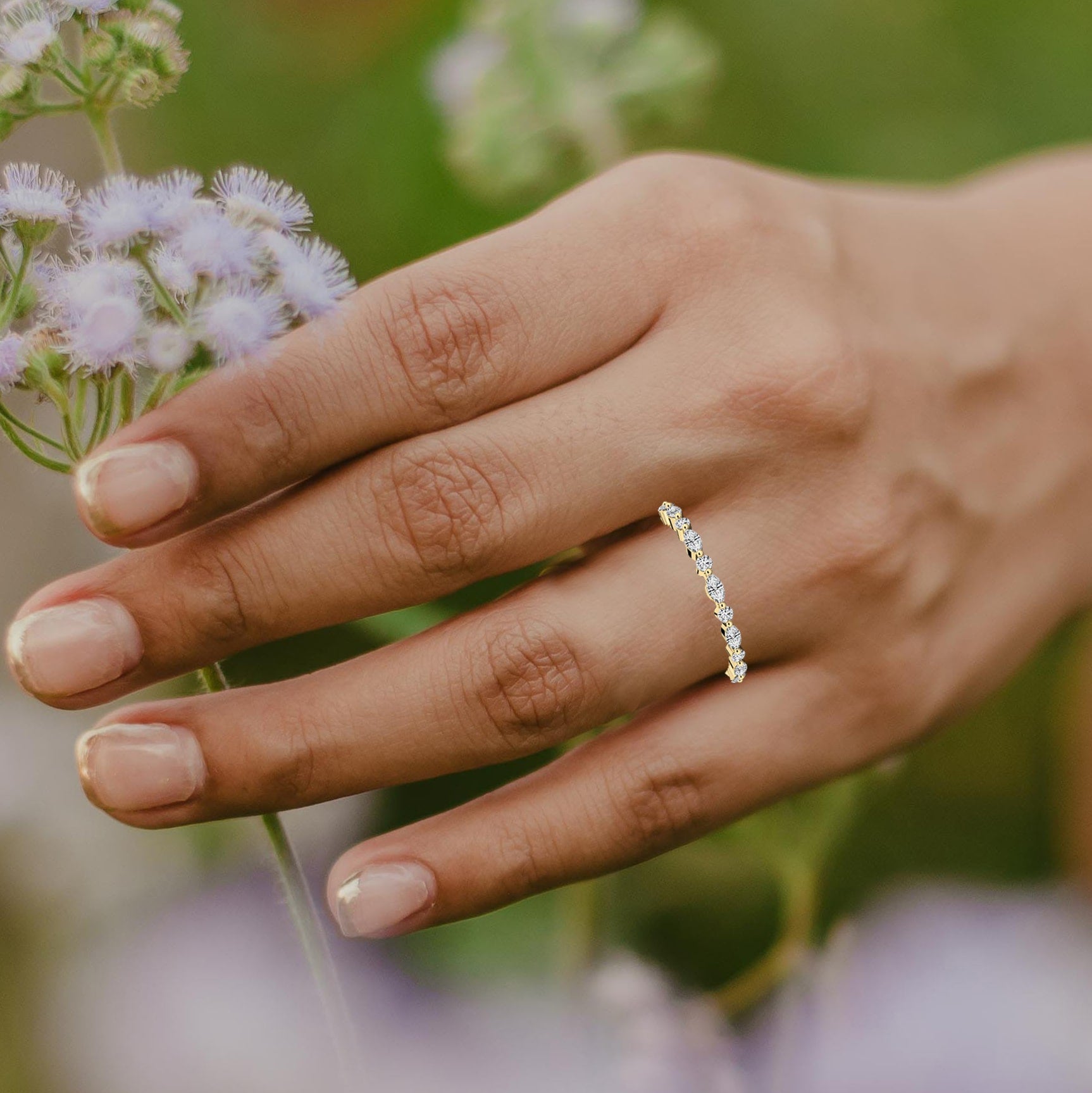 round and marquise eternity wedding band 