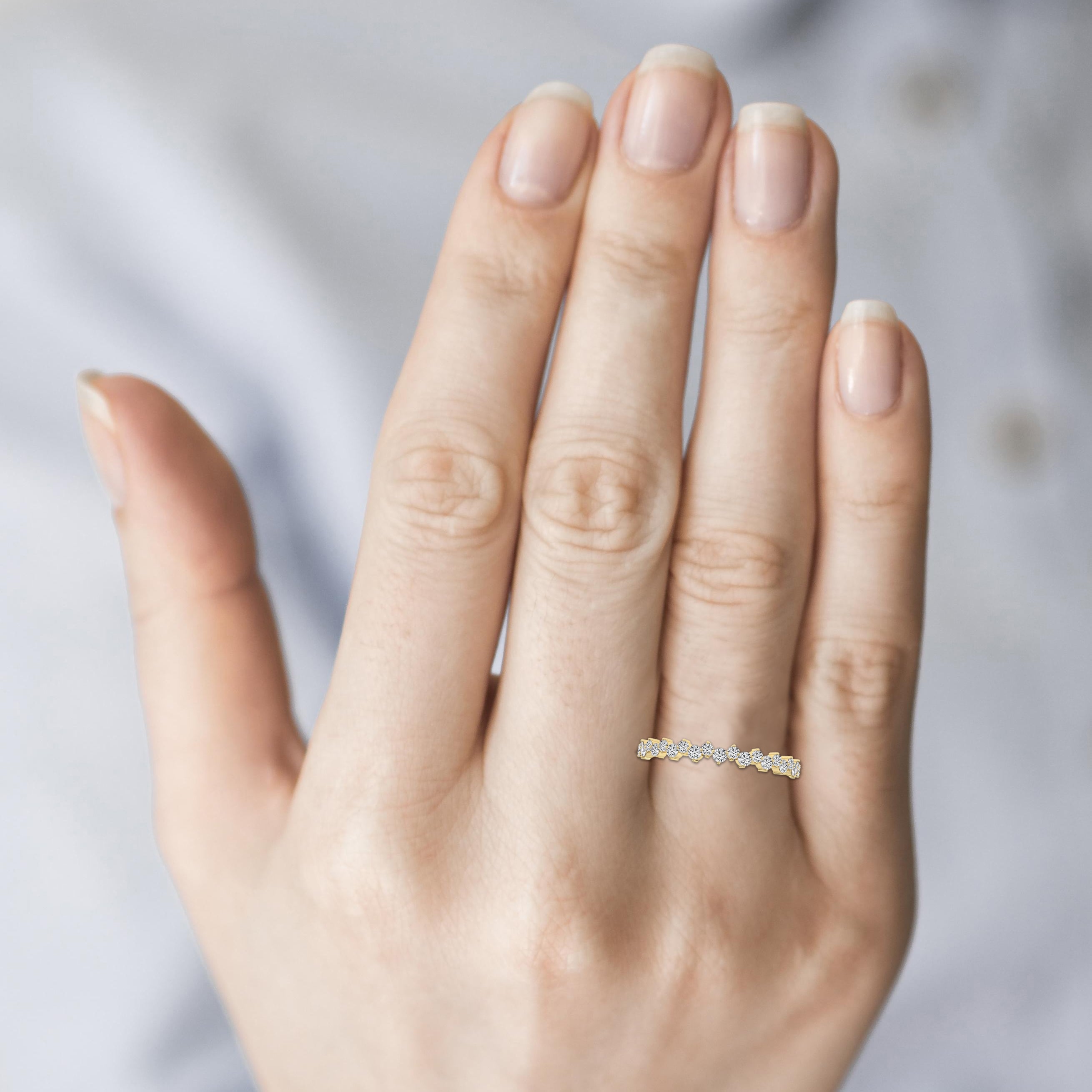 Round Diamond Stacking Ring