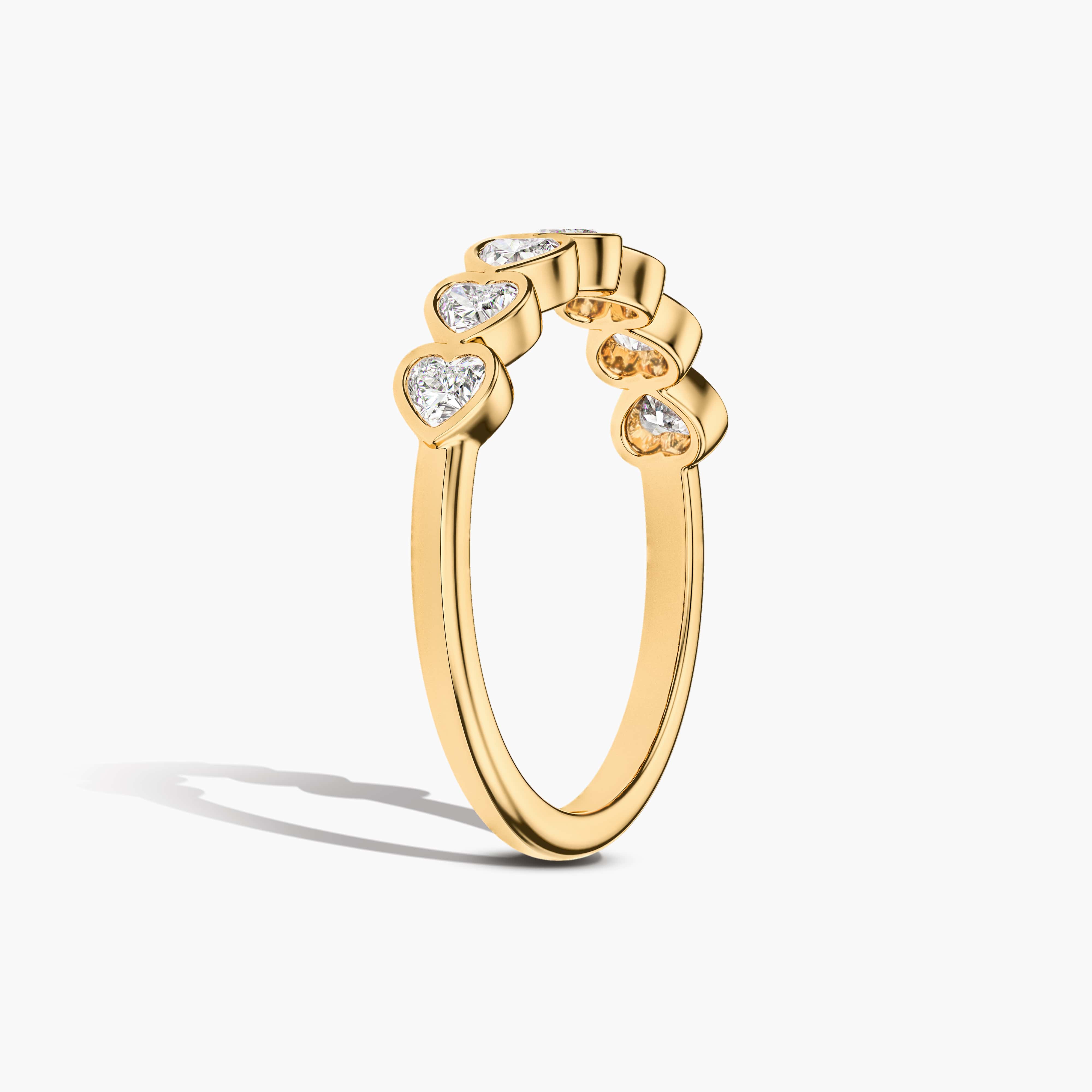 heart wedding band yellow gold