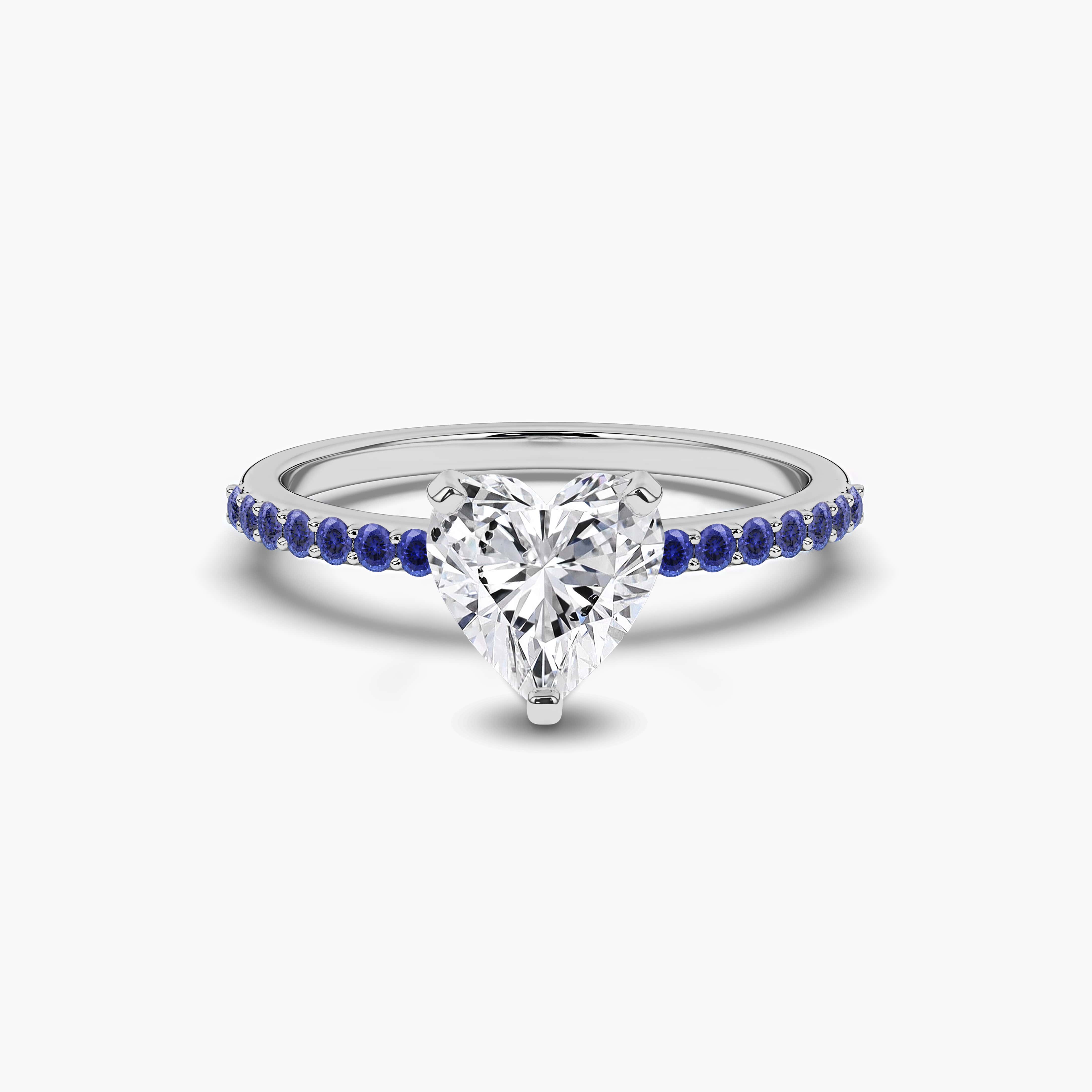white gold side stones ring 