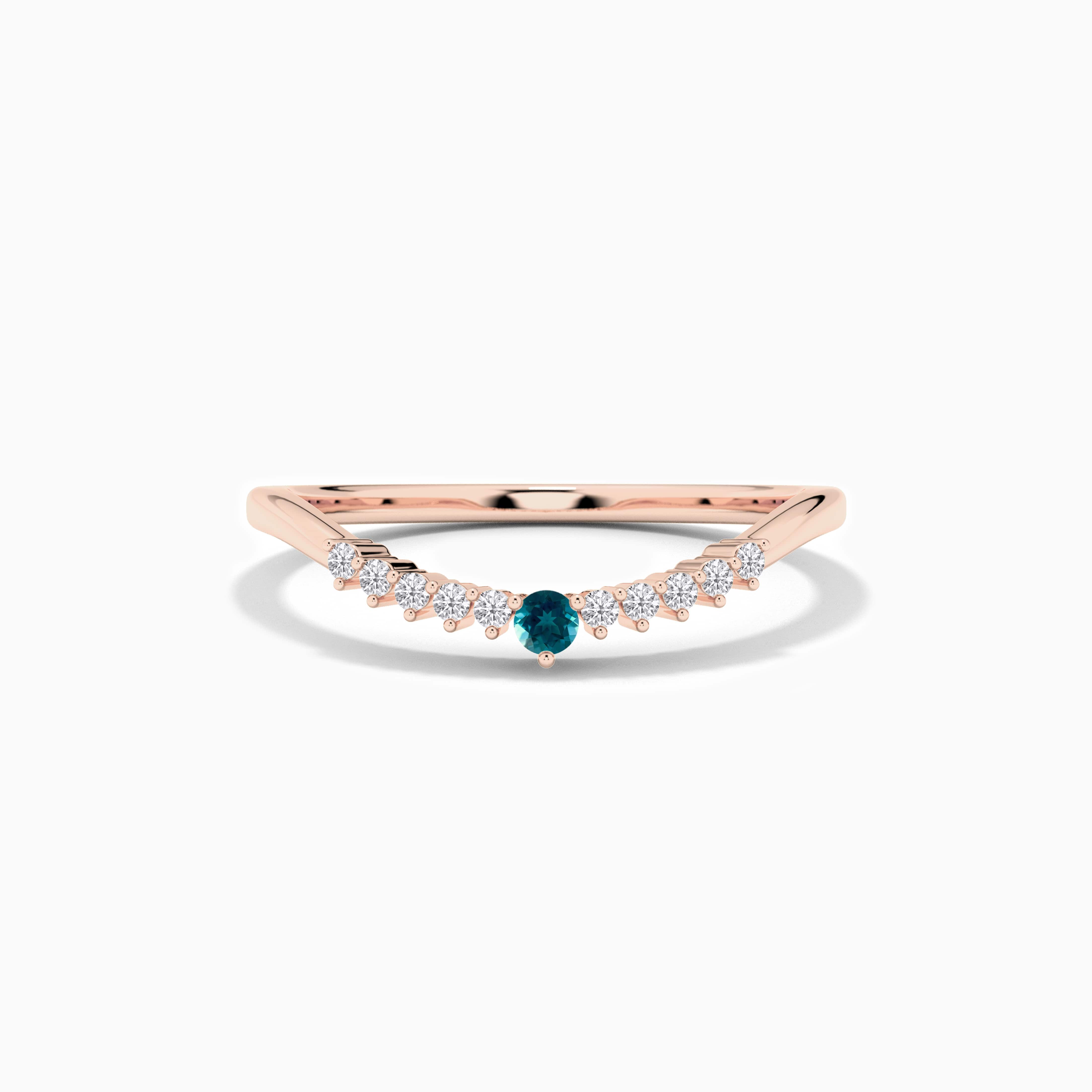 Birthstone and Round Stackable Diamond Ring