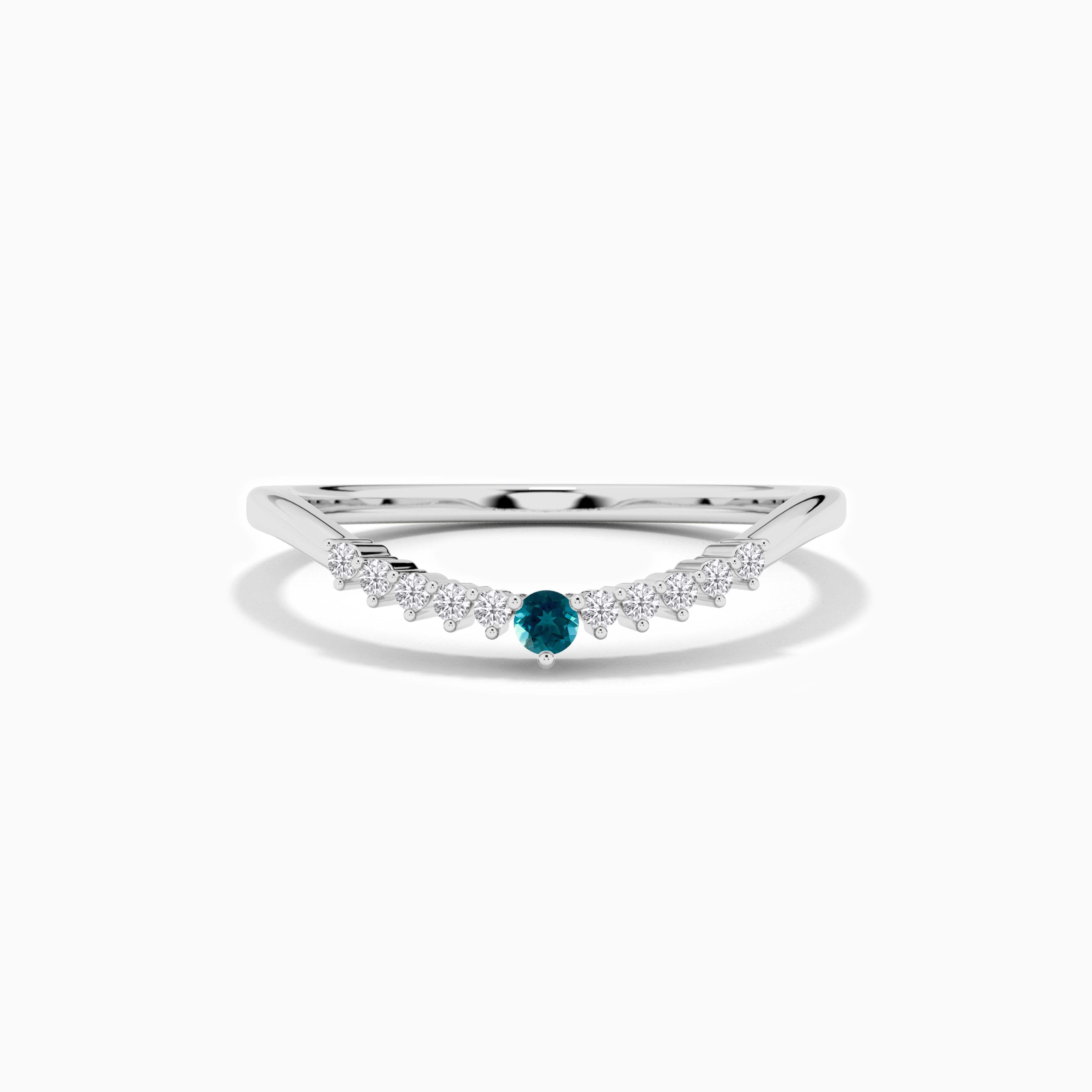 Birthstone and Round Stackable Diamond Ring