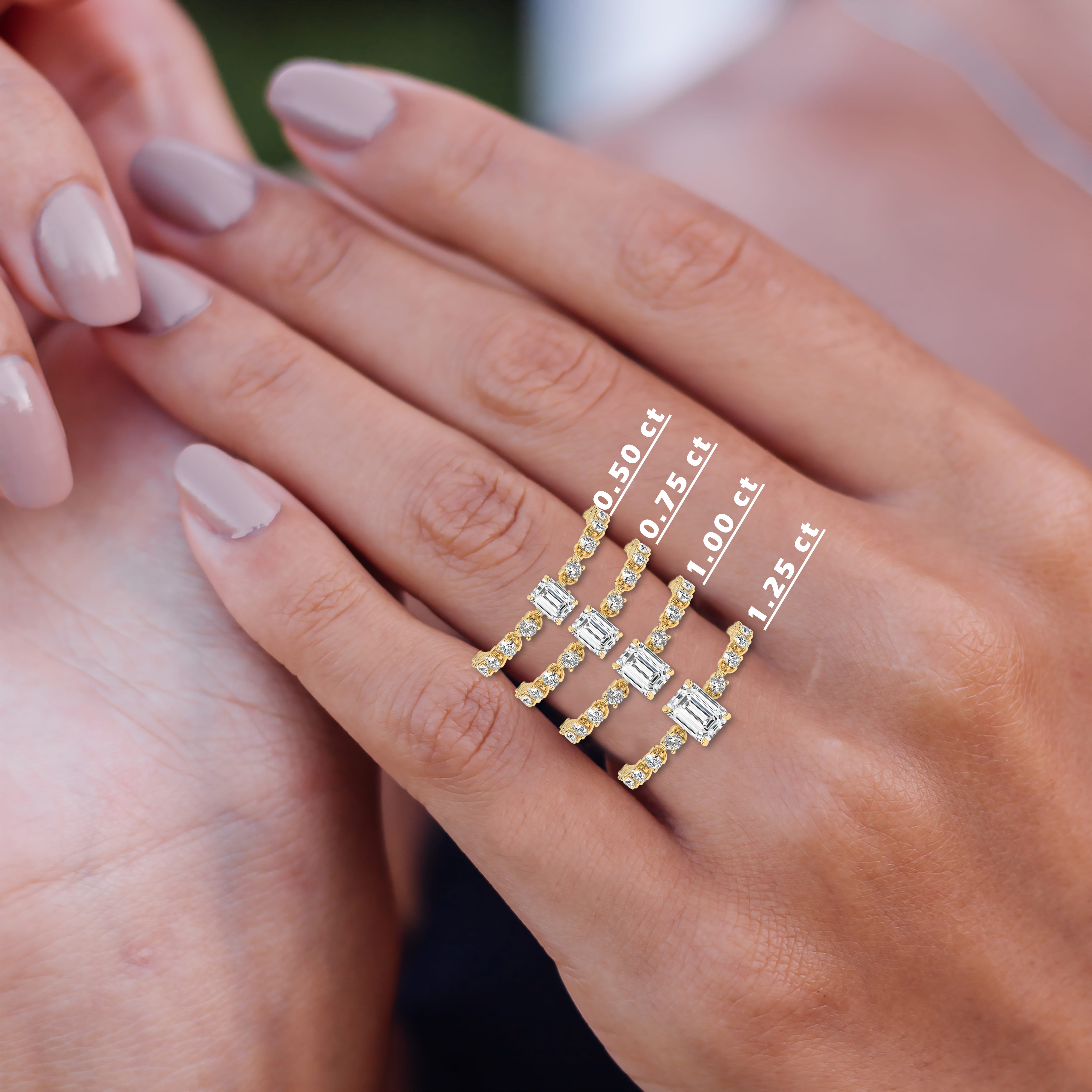 emerald cut yellow diamond engagement ring
