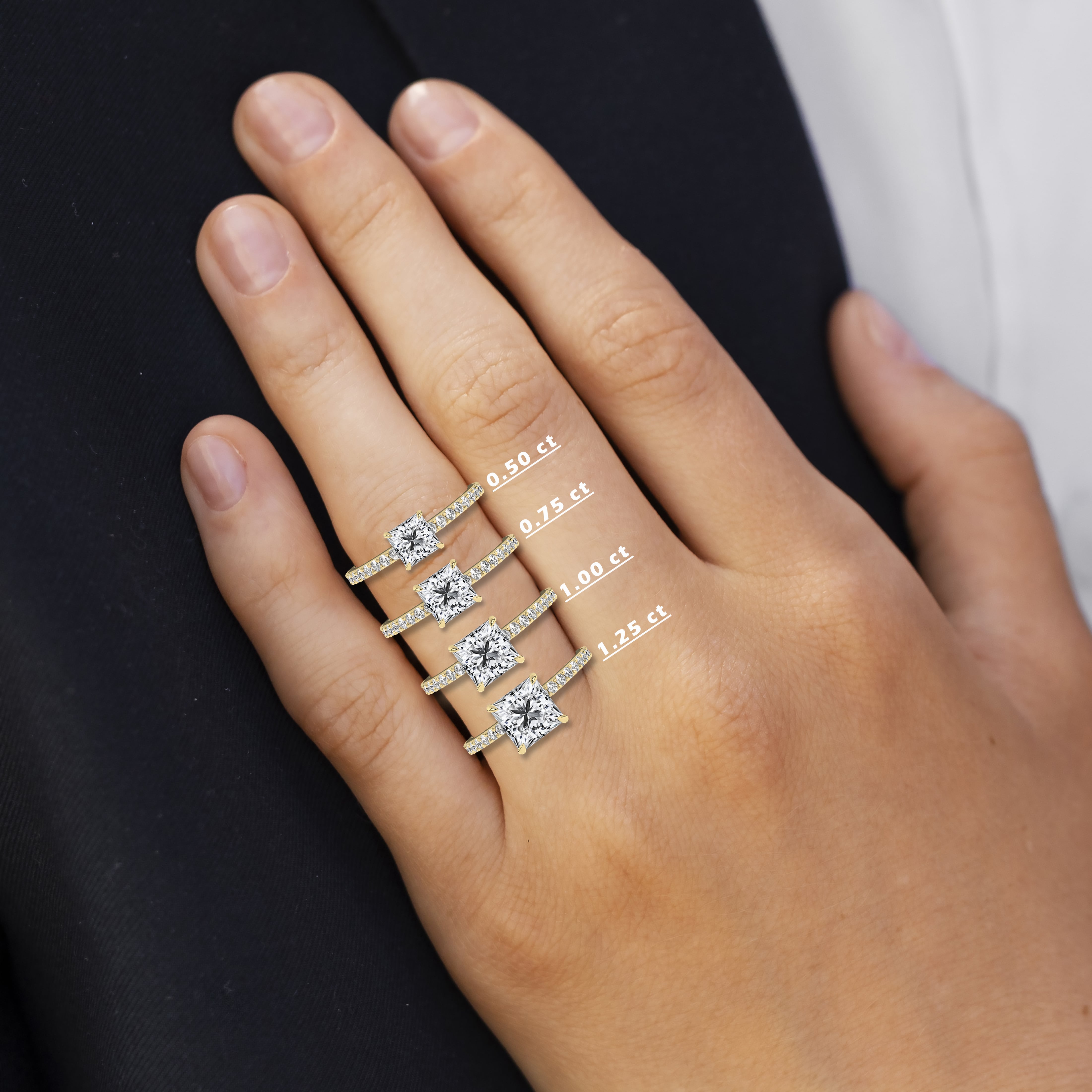 princess cut moissanite diamond ring 