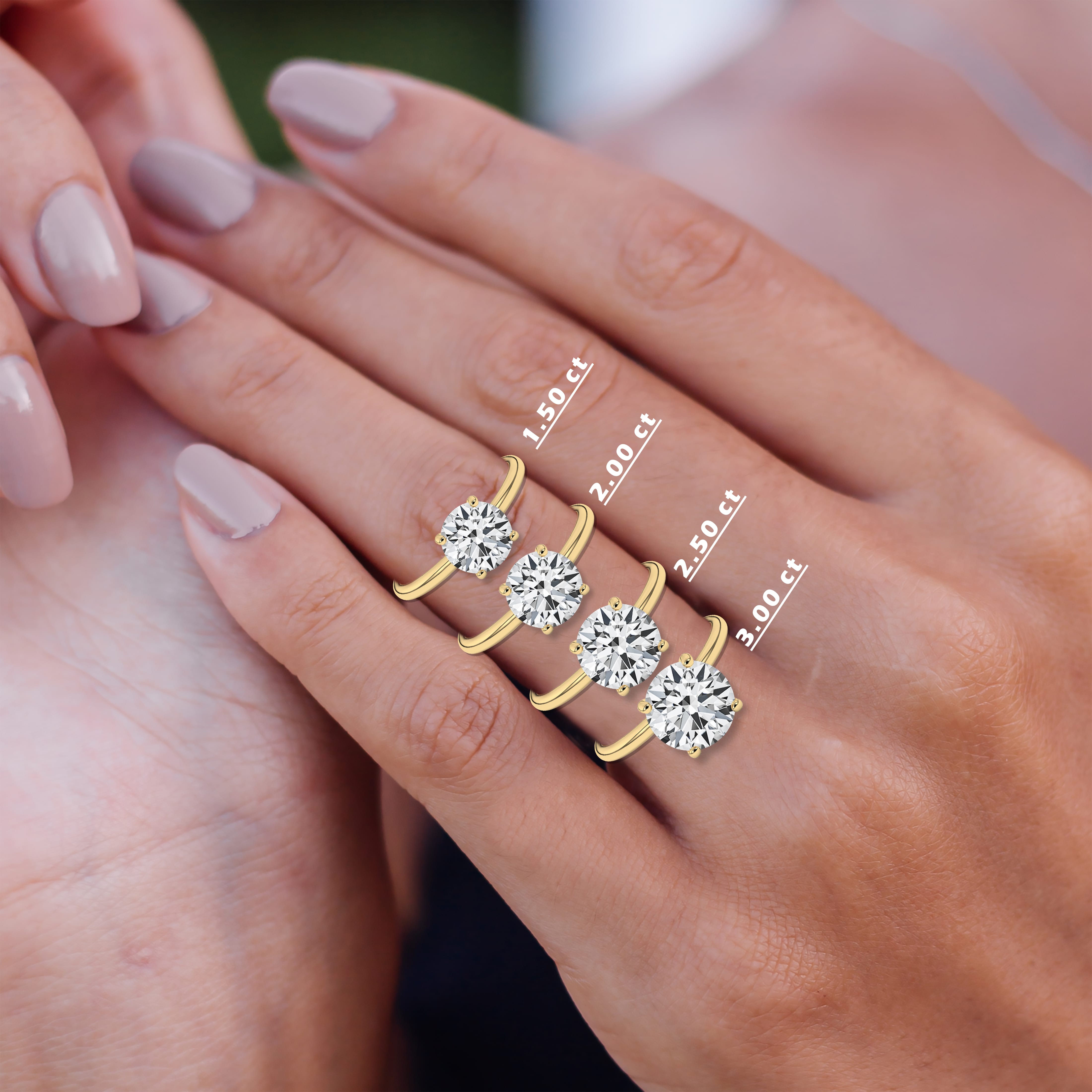 Round cut diamond wedding rings for women
