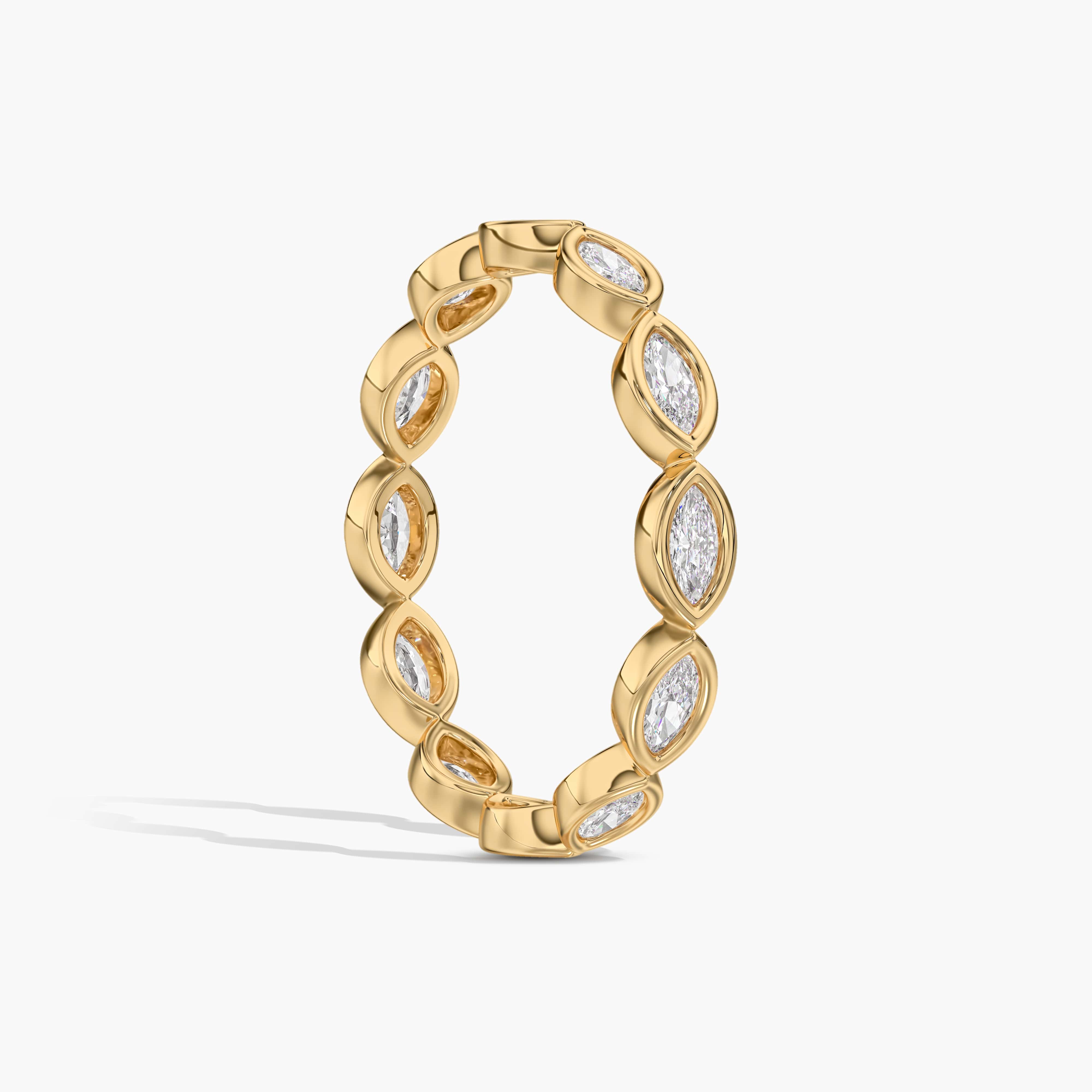marquise eternity band yellow gold
