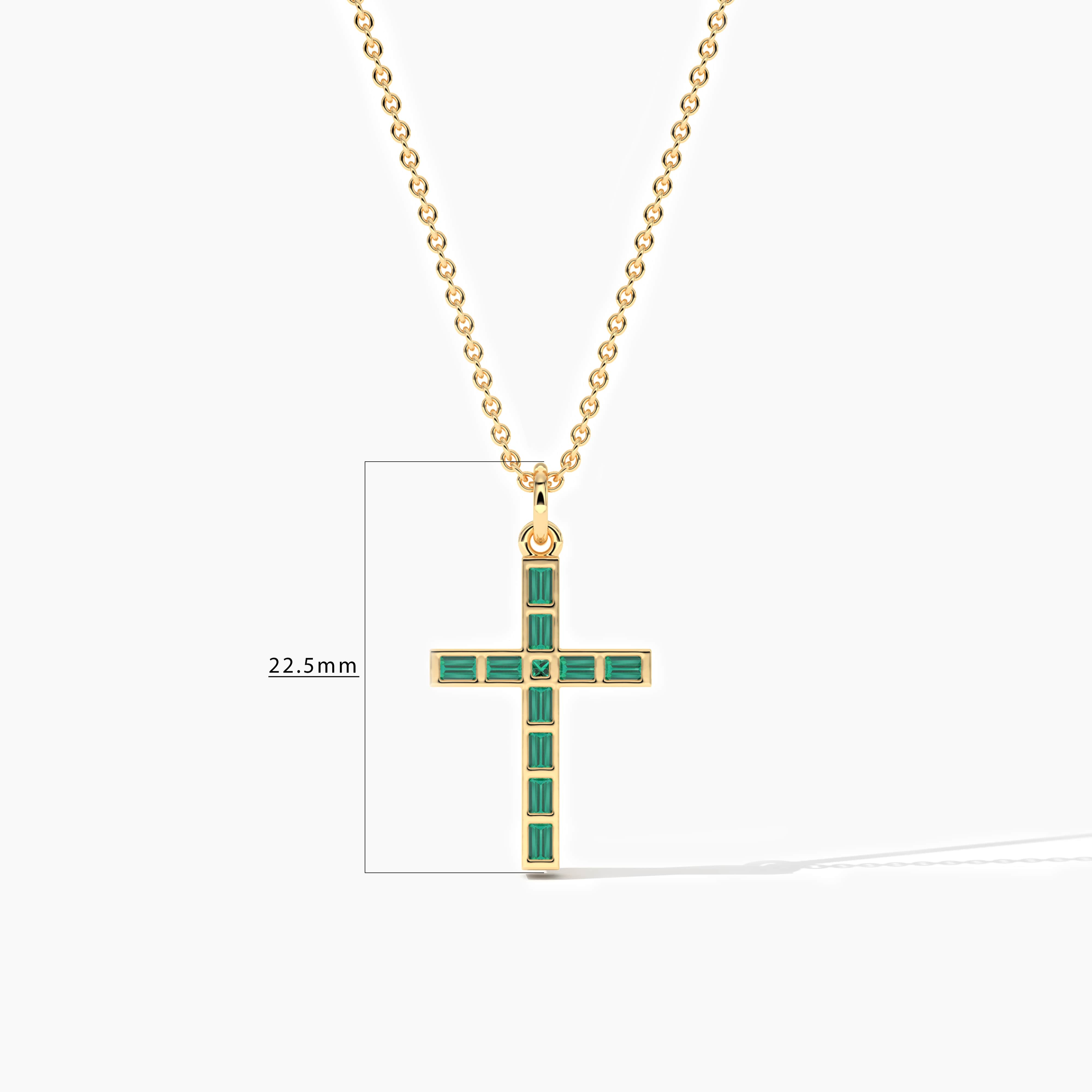 diamond baguette cross pendant