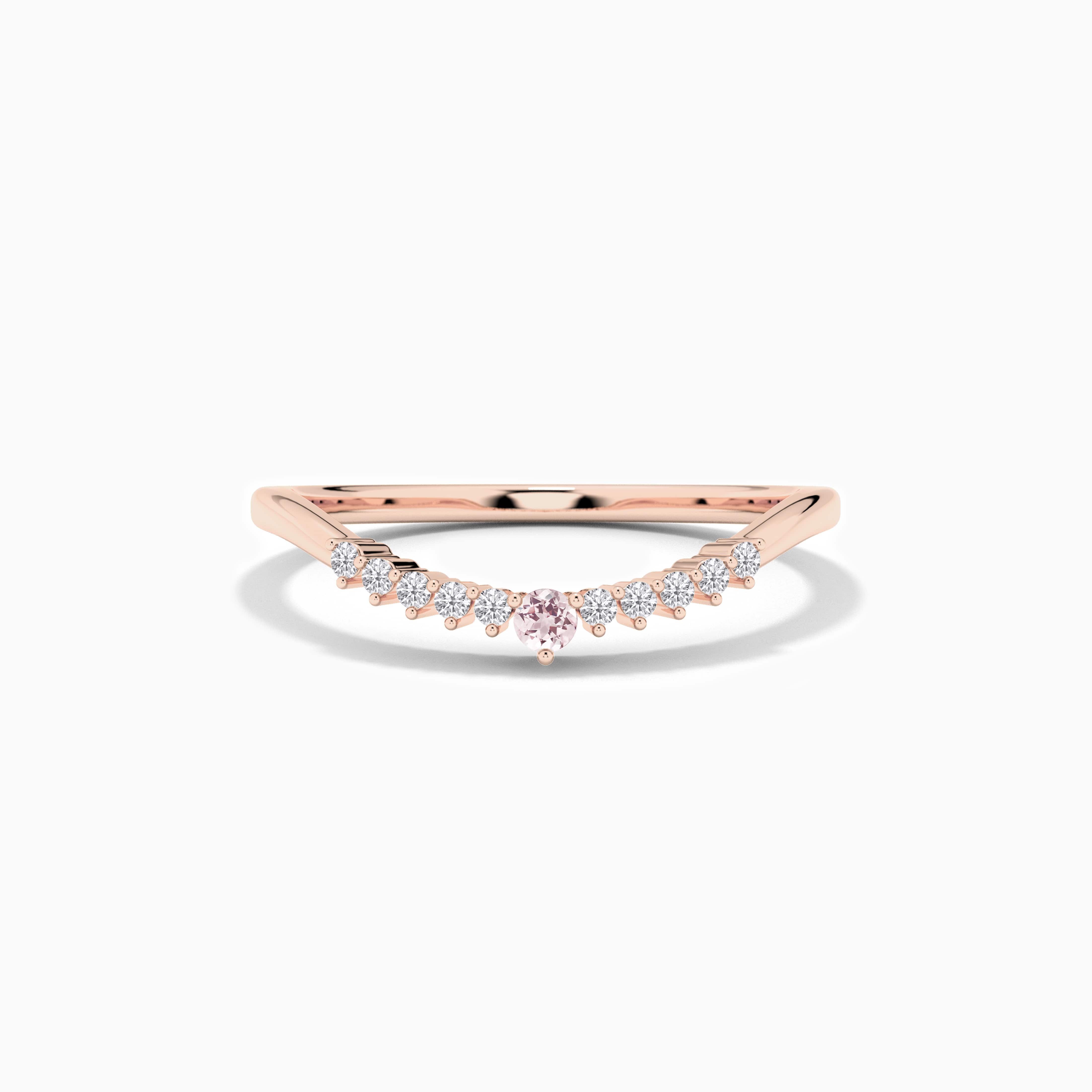 Birthstone and Round Stackable Diamond Ring