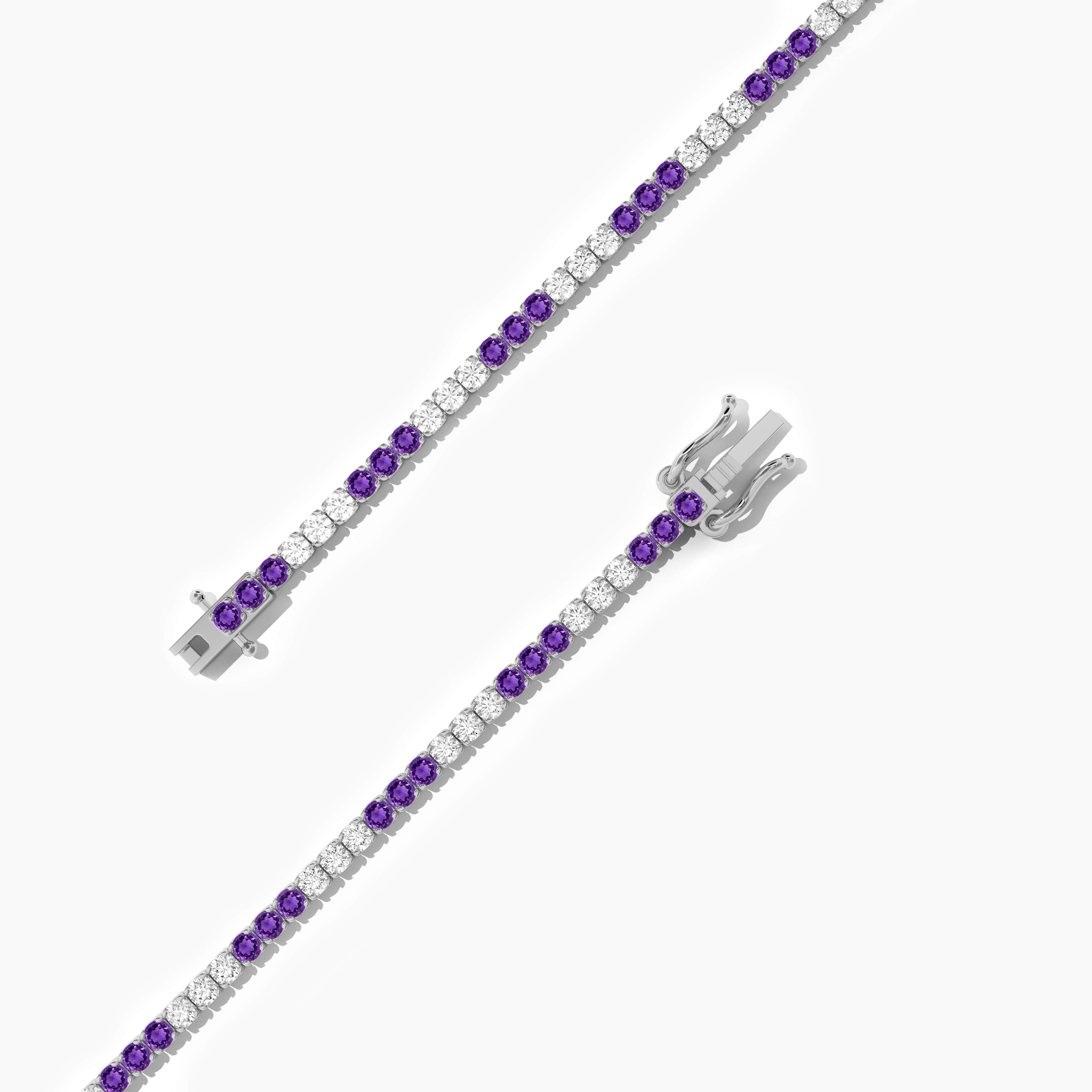 amethyst diamond tennis bracelet 