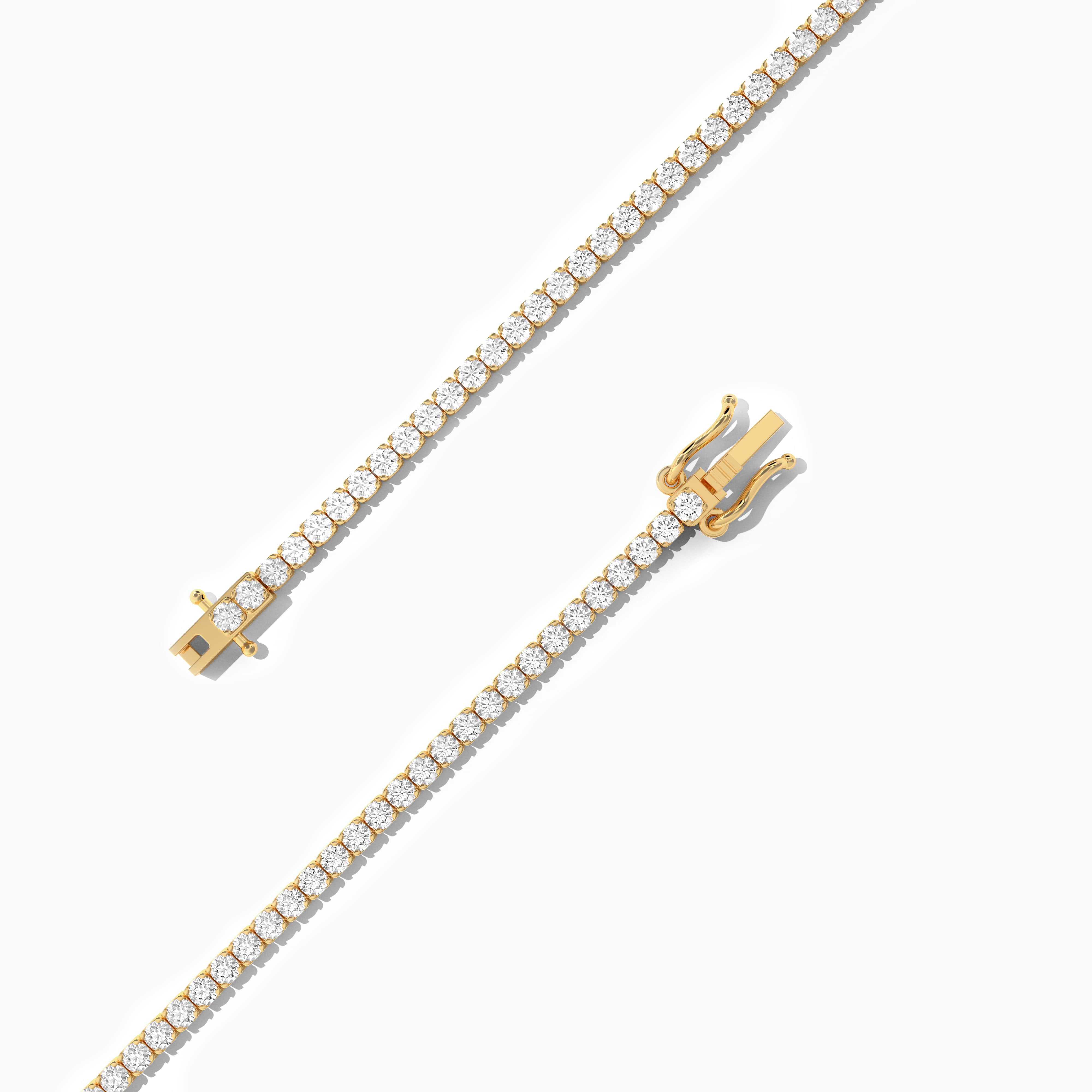 yellow gold diamond tennis bracelet