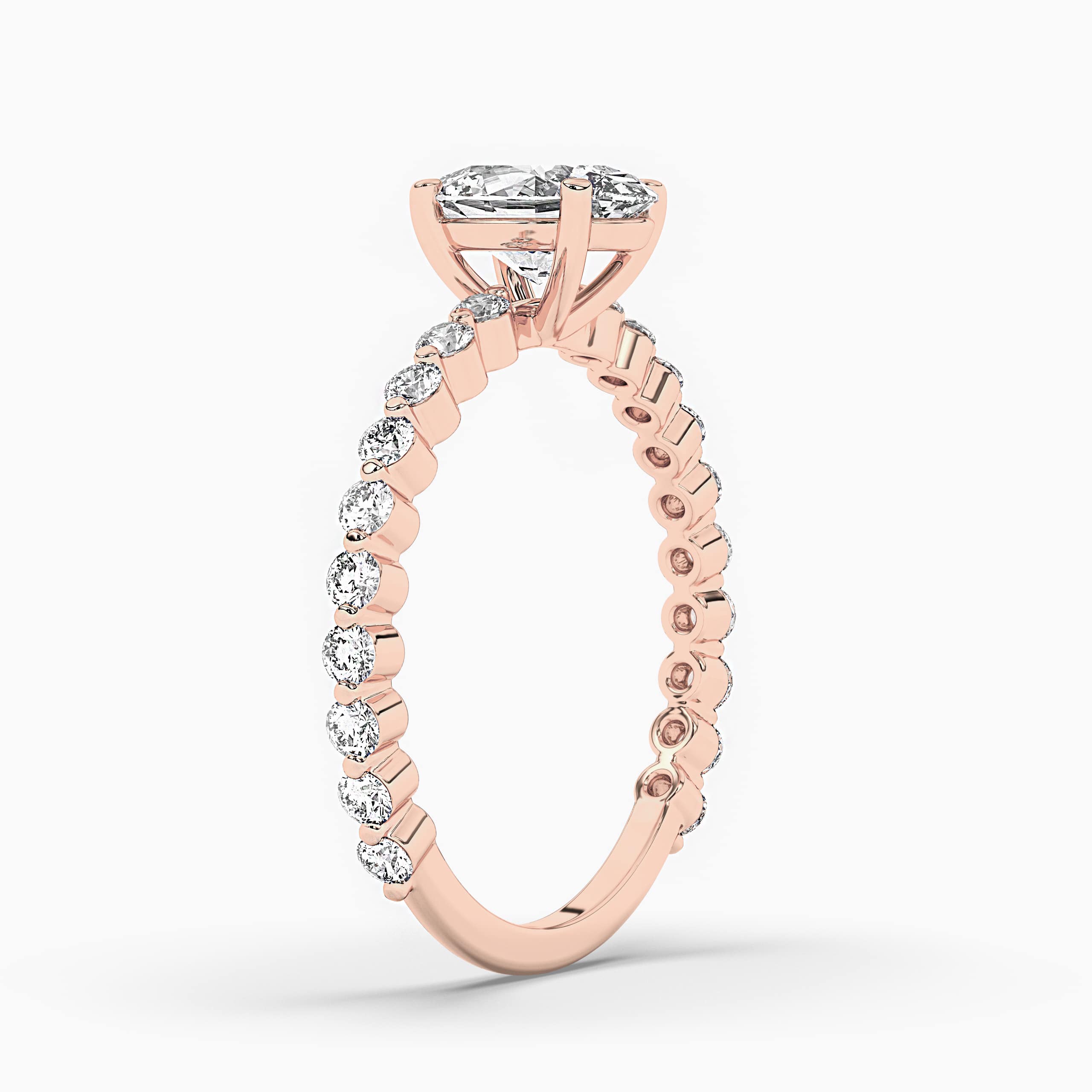 OVAL CUT DIAMOND ROSE GOLD ENGAGEMENT RING