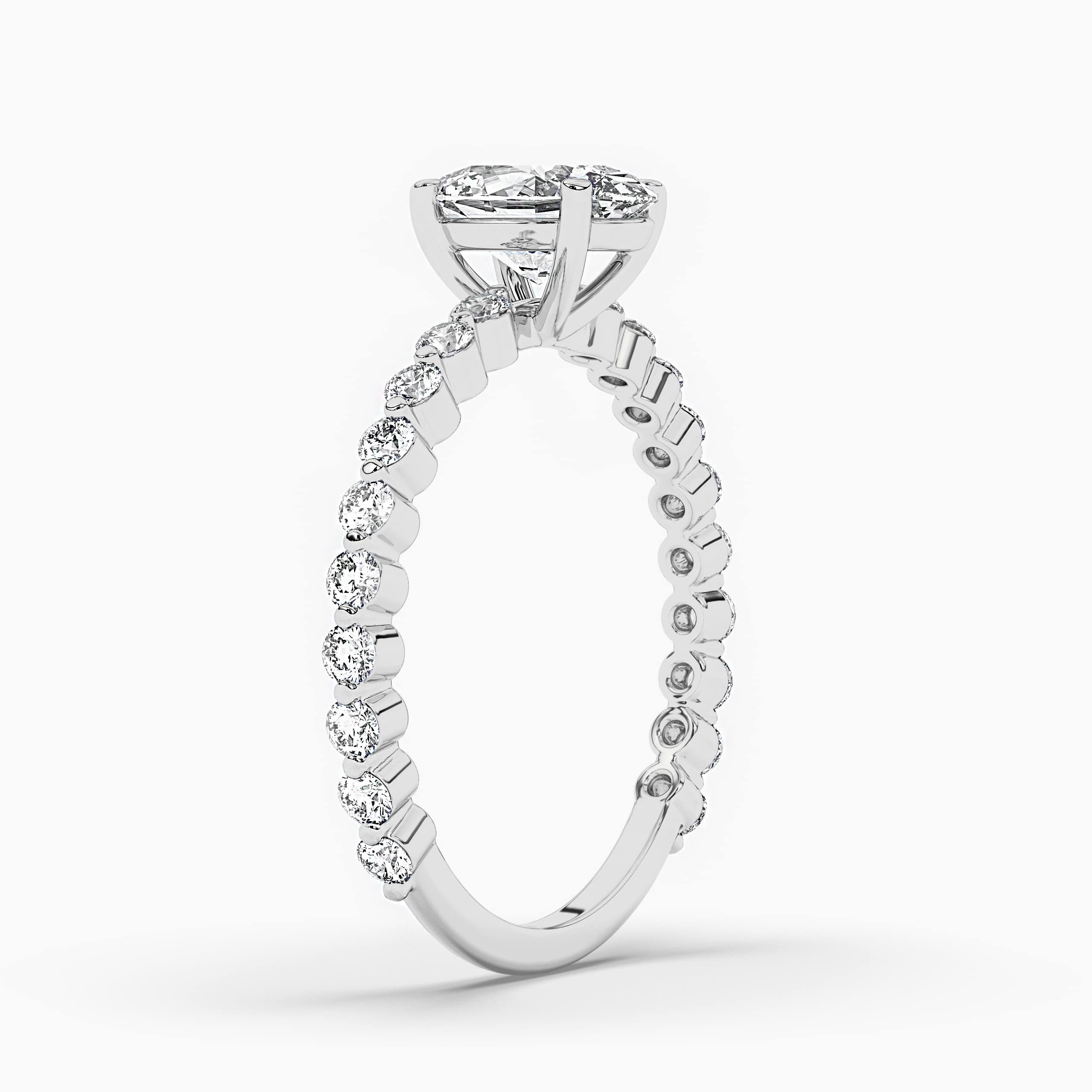 solitaire ring set in white gold 