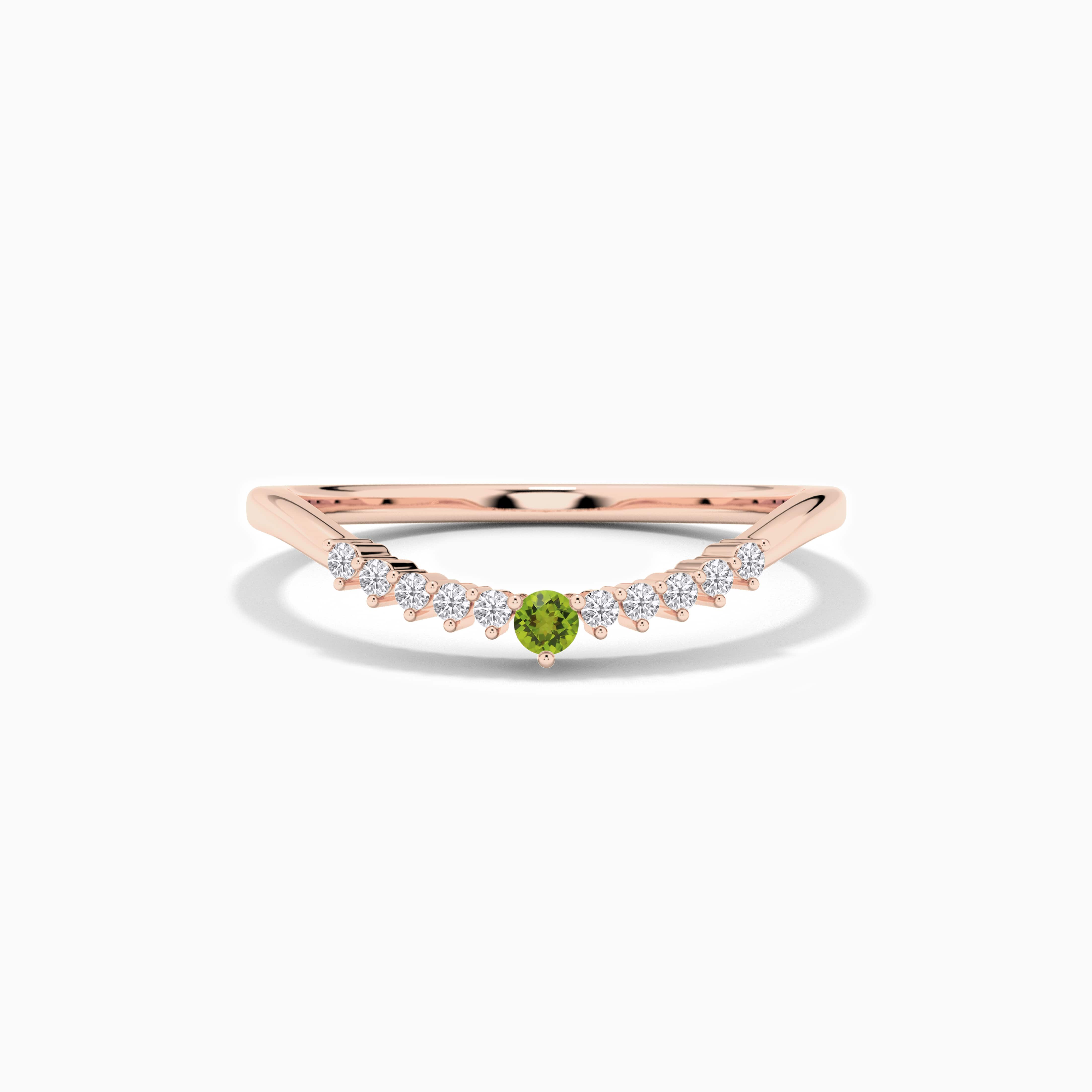 Birthstone and Round Stackable Diamond Ring