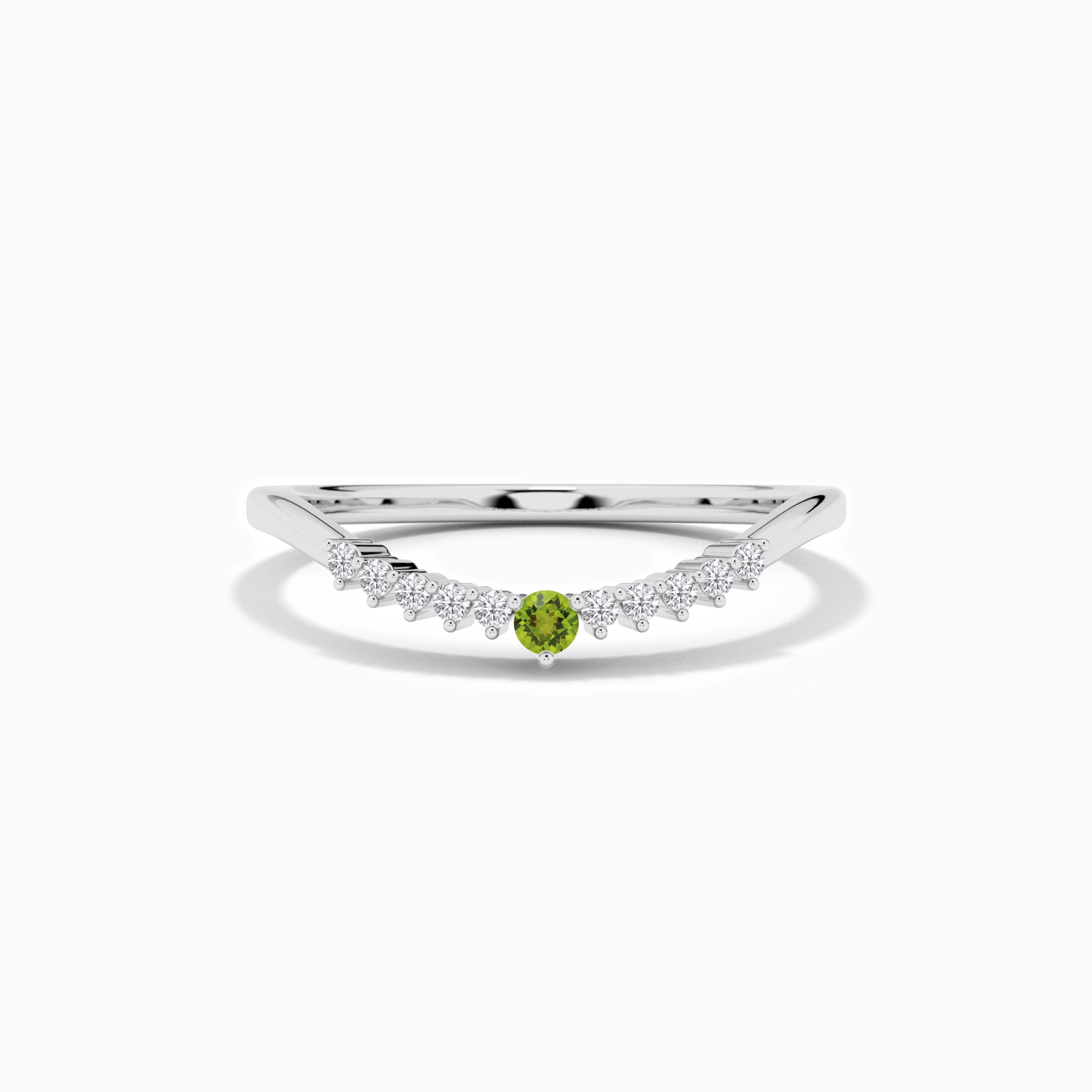 Birthstone and Round Stackable Diamond Ring
