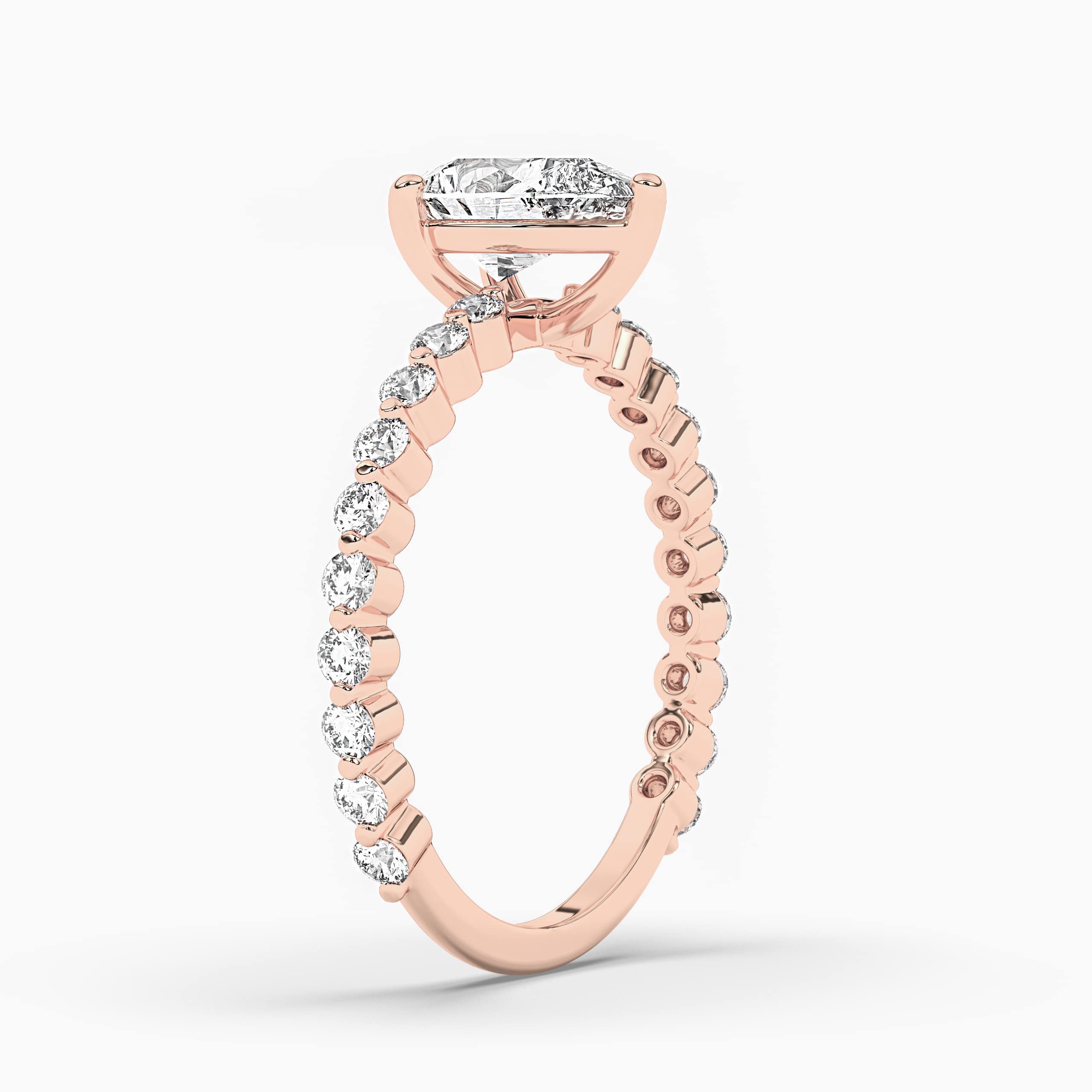 Pear Shape Lab Grown Diamond Engagement Ring Rose Gold