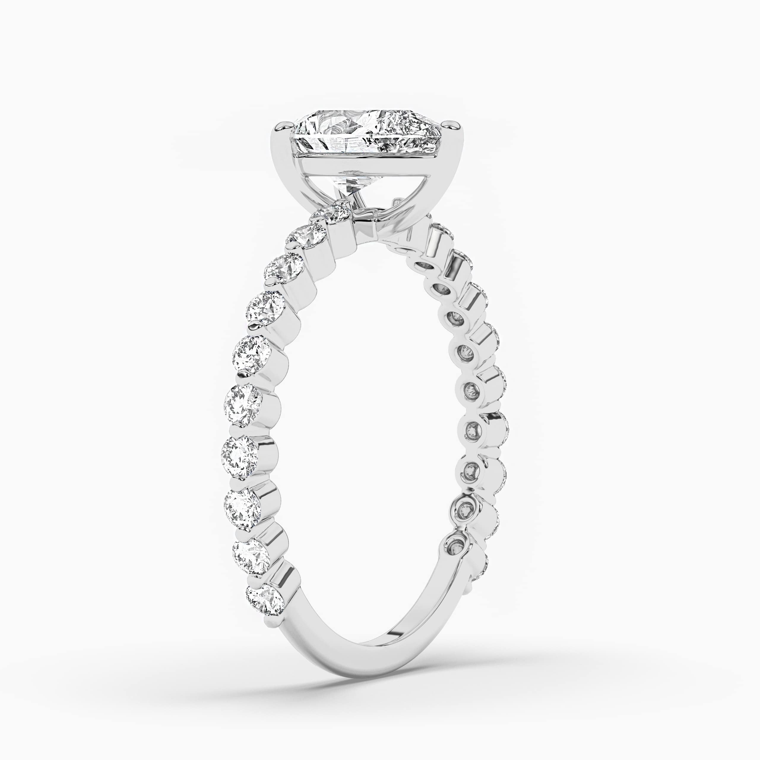 Natural Pear Cut Diamond Solitaire Engagement Ring White Gold 