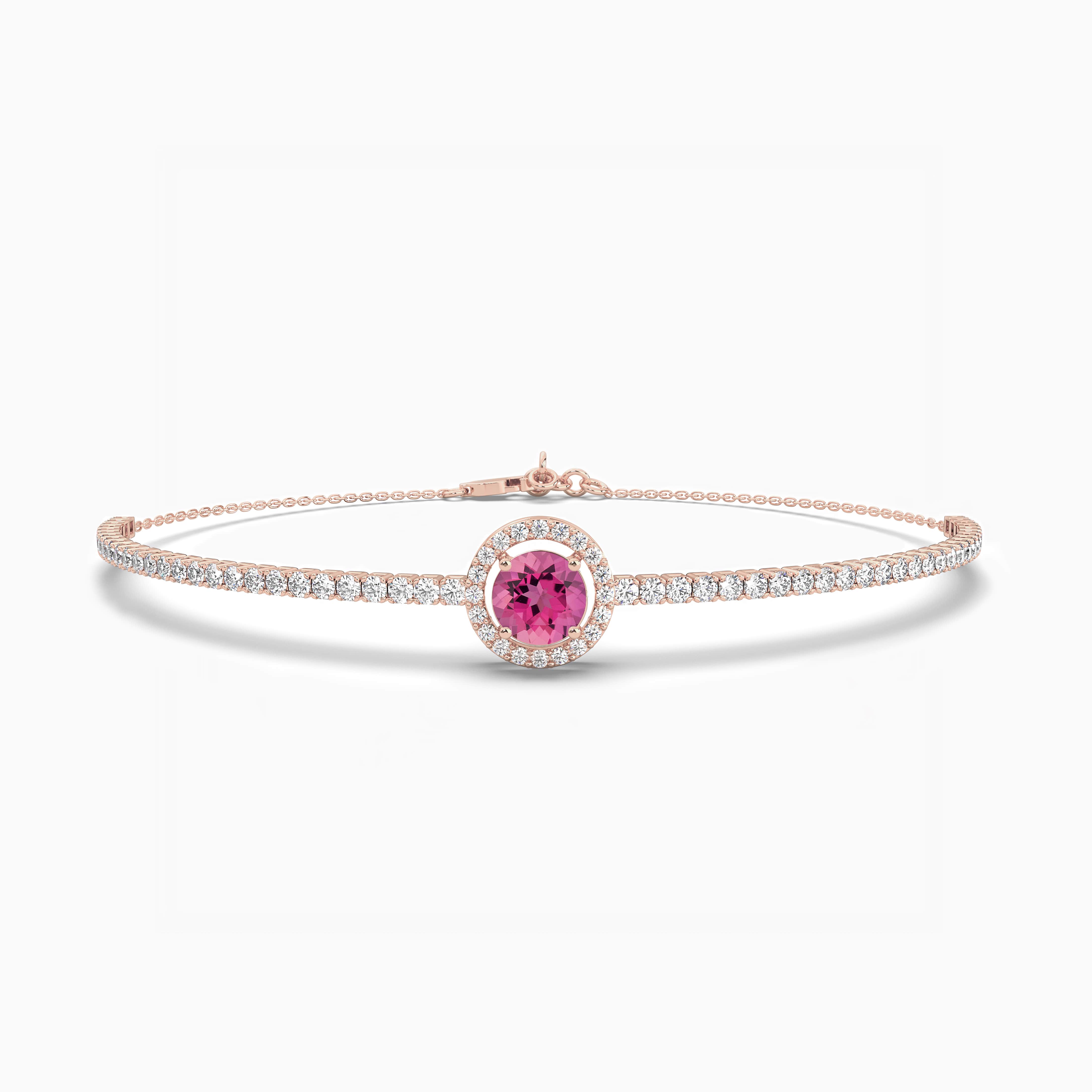 Pink Tourmaline Elastic Bracelet 