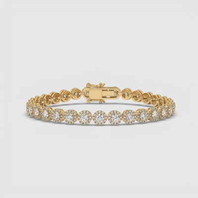 YELLOW GOLD WOMENS ROUND DIAMOND FASHION BRACELET