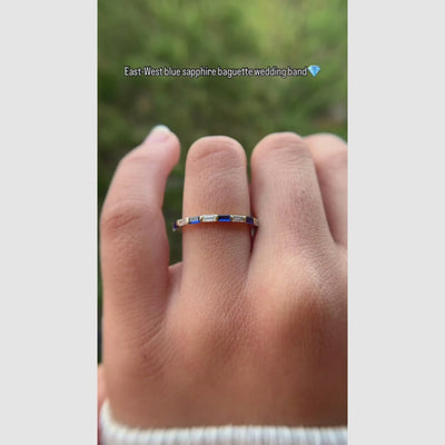 blue sapphire diamond band 