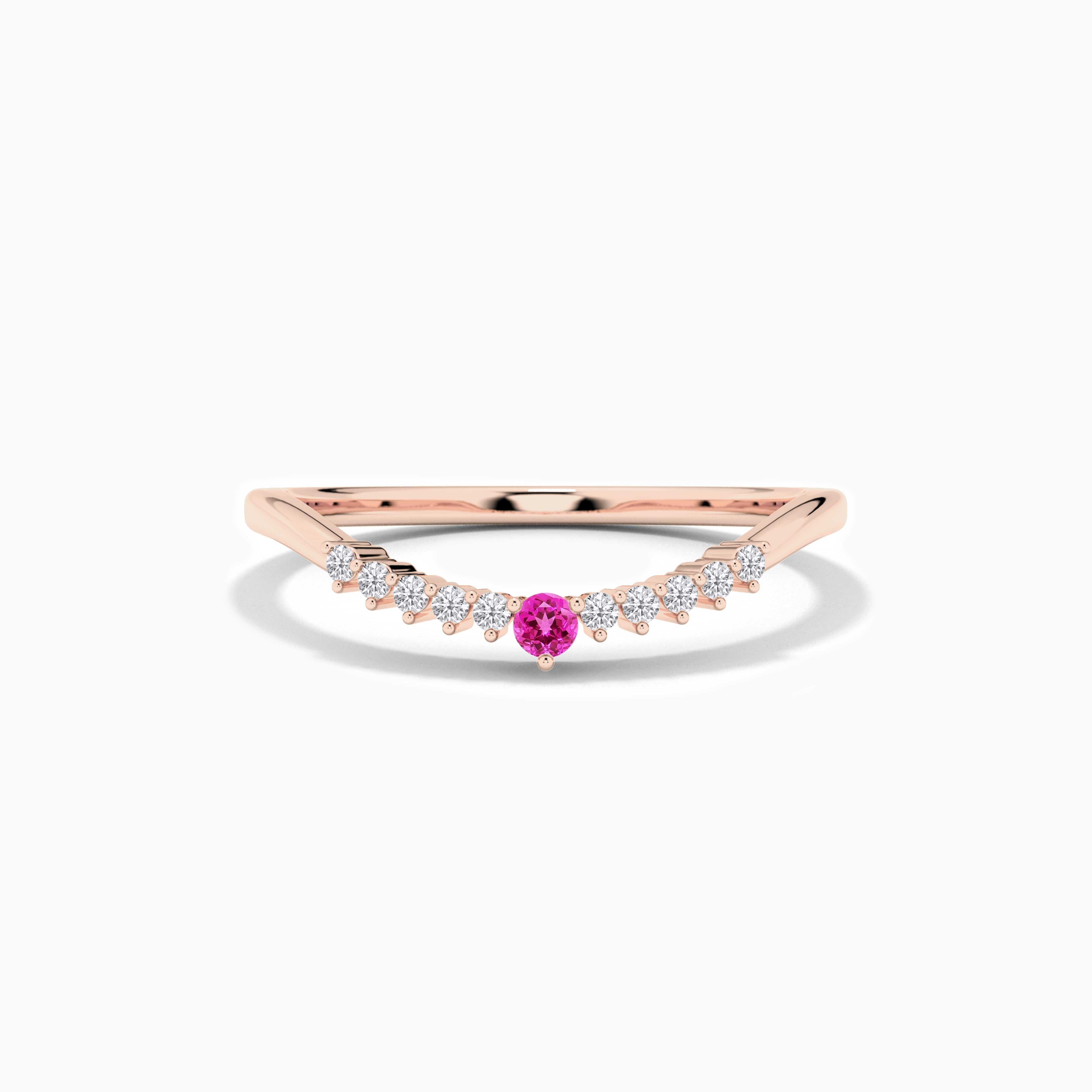 Birthstone and Round Stackable Diamond Ring