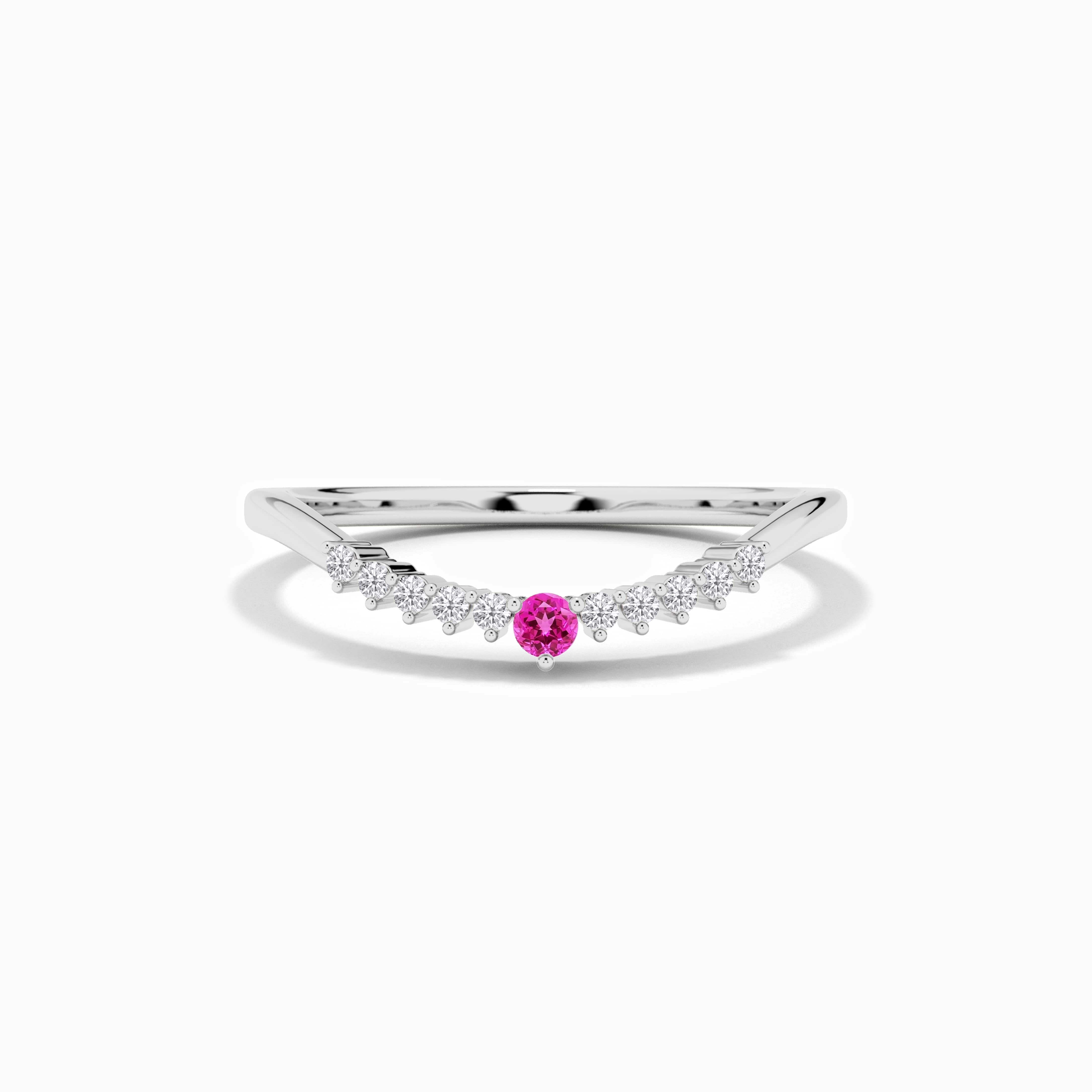 Birthstone and Round Stackable Diamond Ring