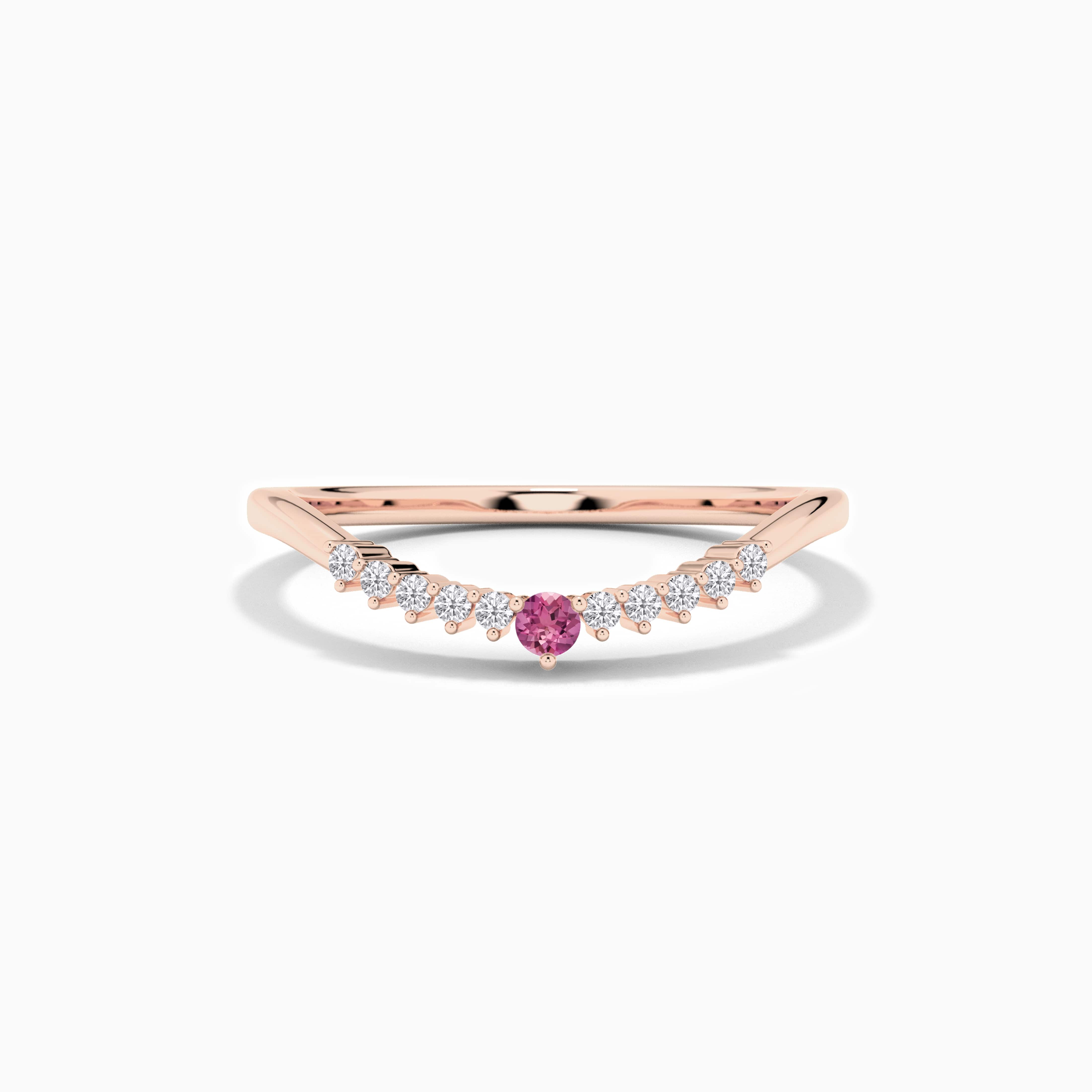 Birthstone and Round Stackable Diamond Ring