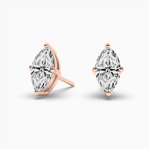 MARQUISE DIAMOND EARRINGS IN ROSE GOLD