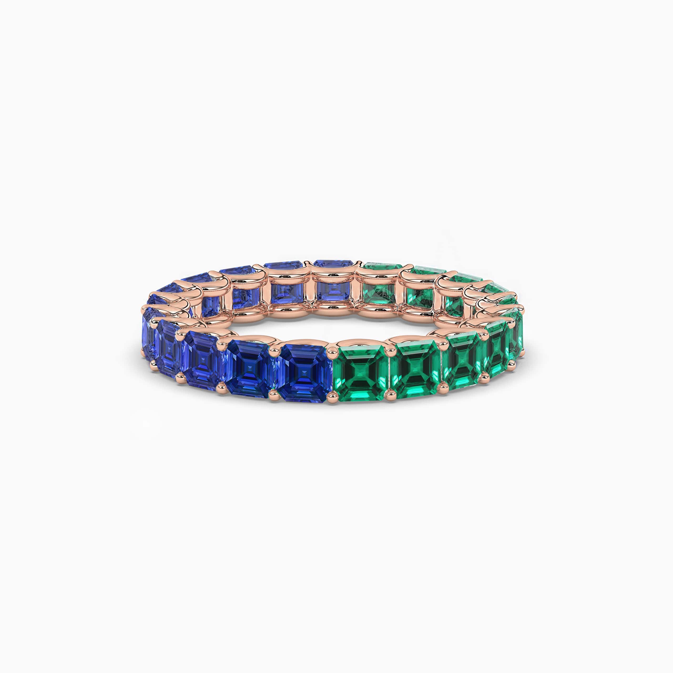 emerald and diamond wedding band