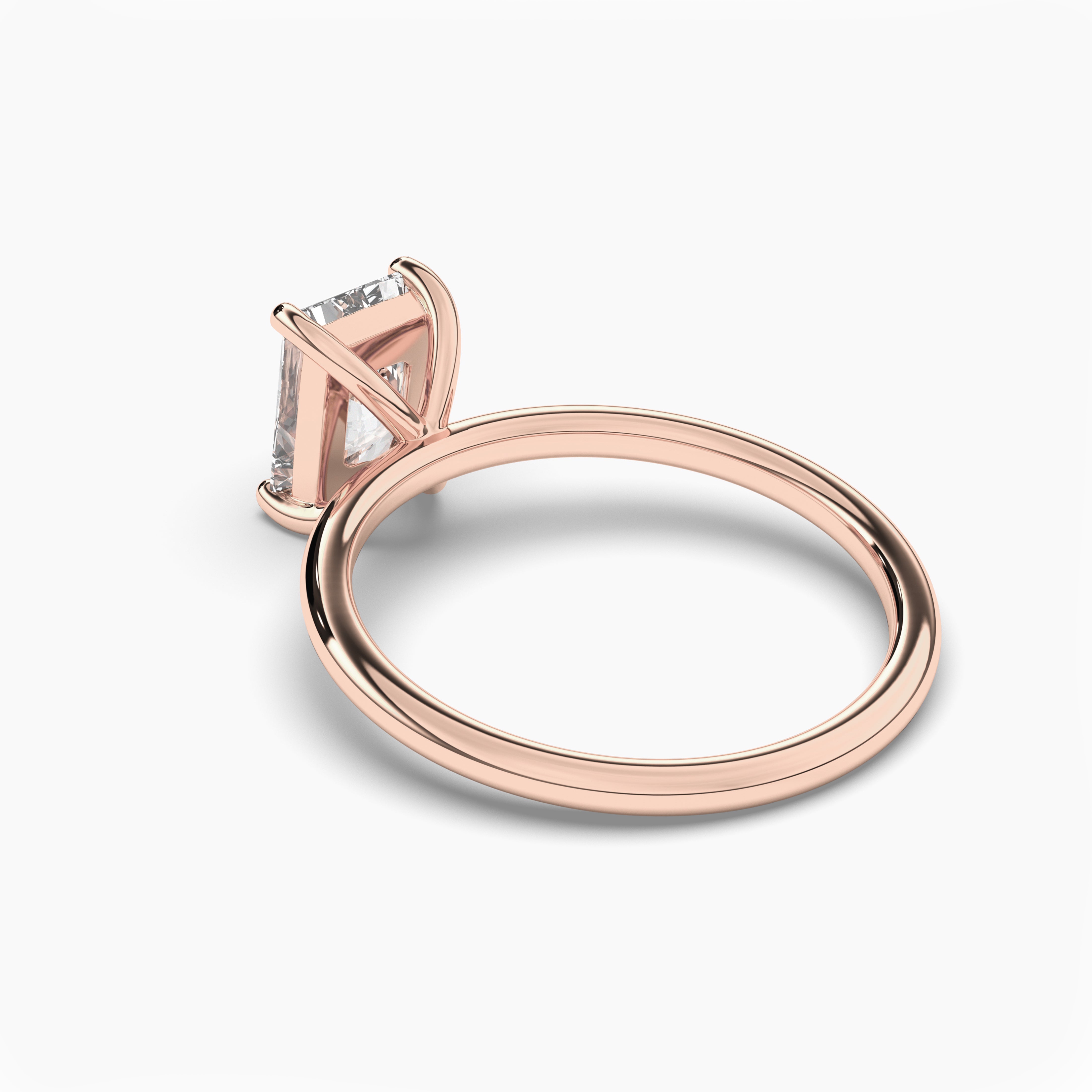 rose gold radiant cut diamond engagement ring