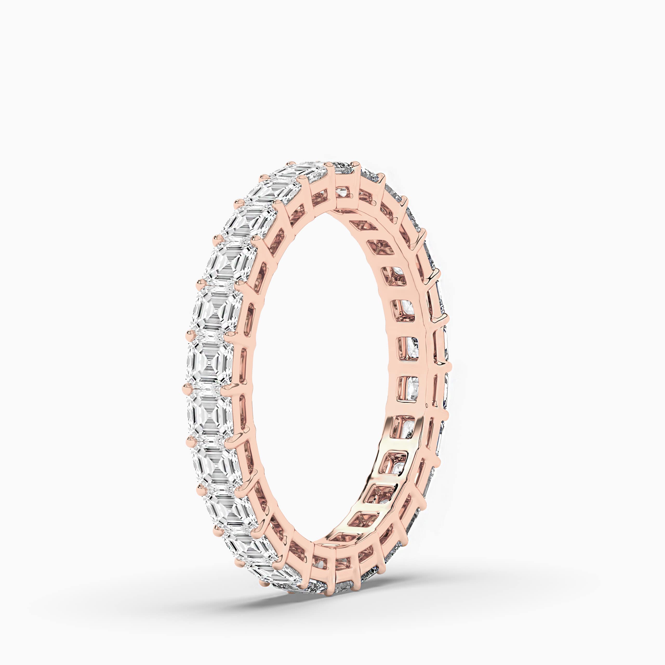 Diamond Eternity Bands with White Diamond in Rose Gold