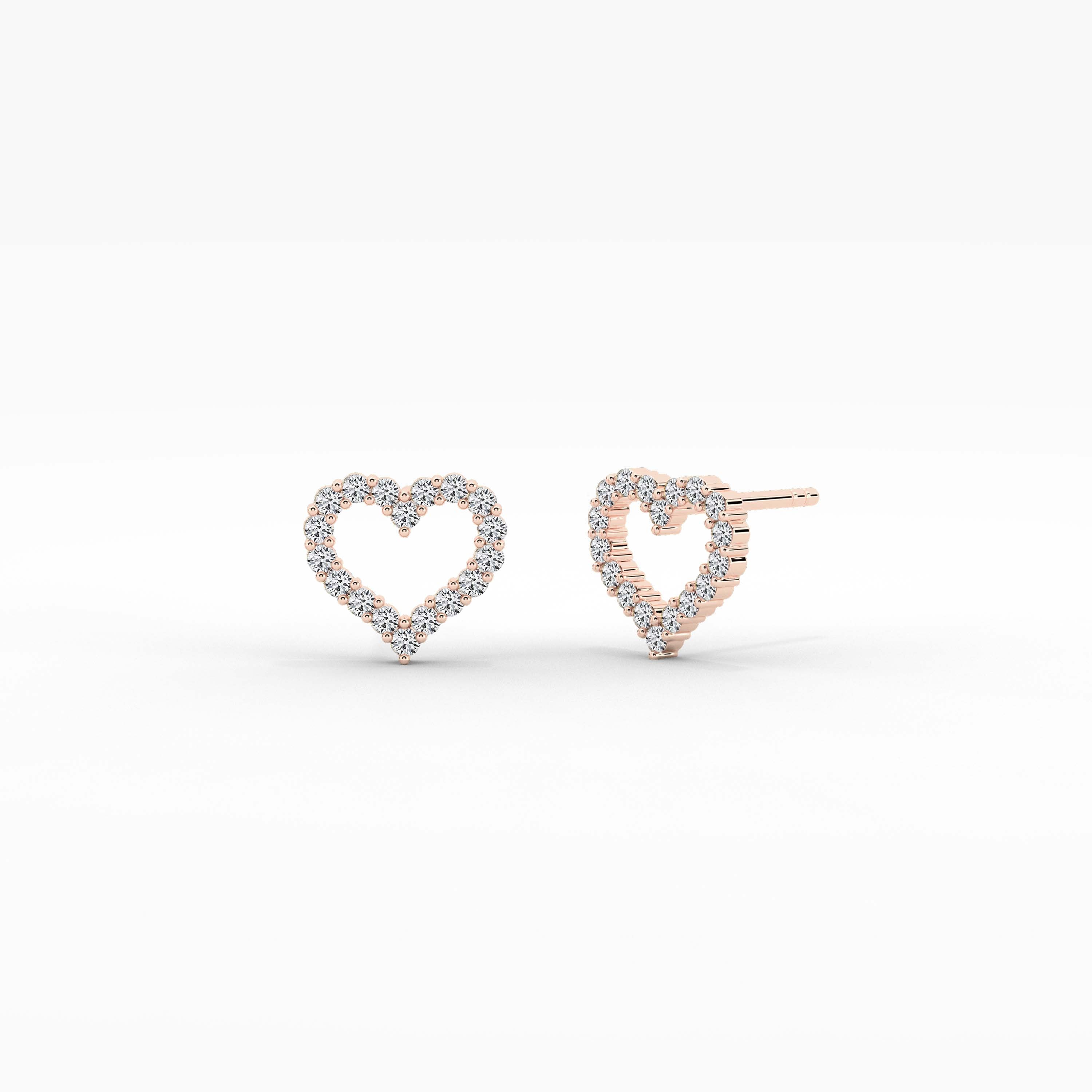 open heart diamond fashion earring