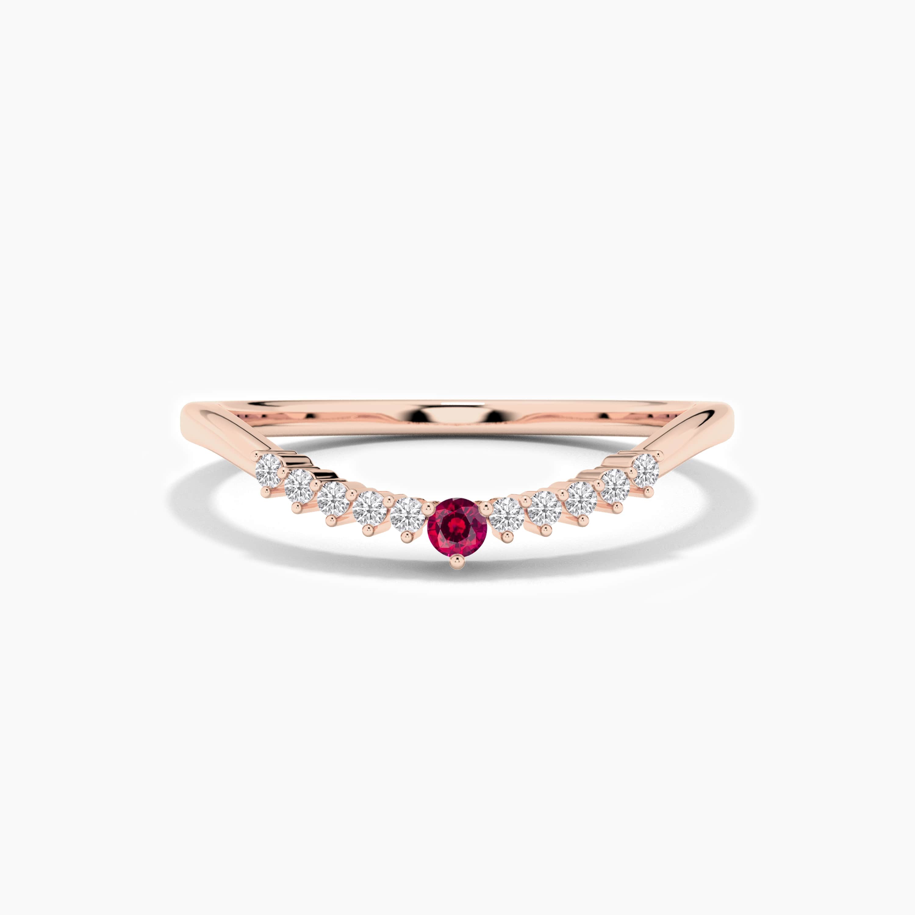Birthstone and Round Stackable Diamond Ring
