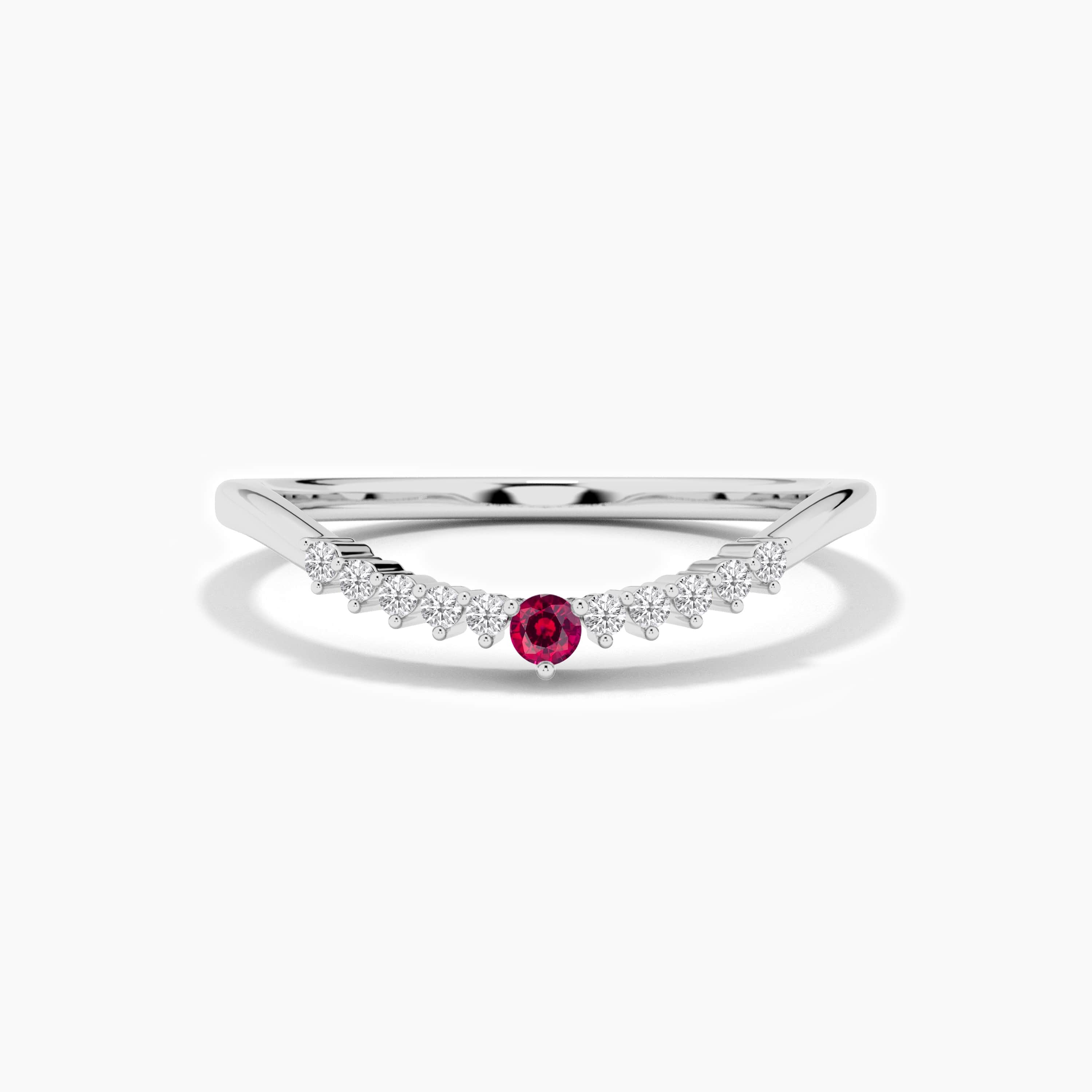 Birthstone and Round Stackable Diamond Ring
