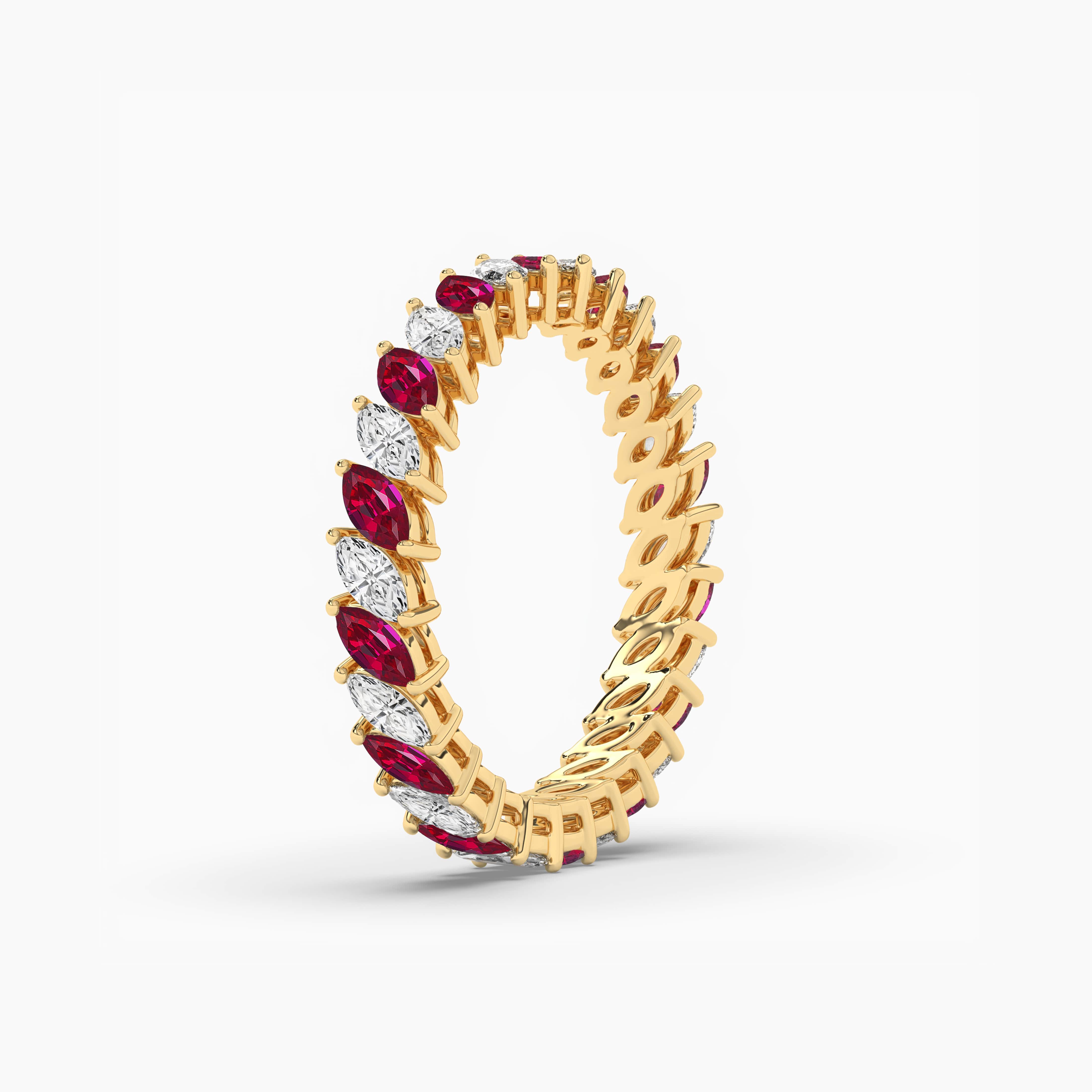 ruby diamond eternity band