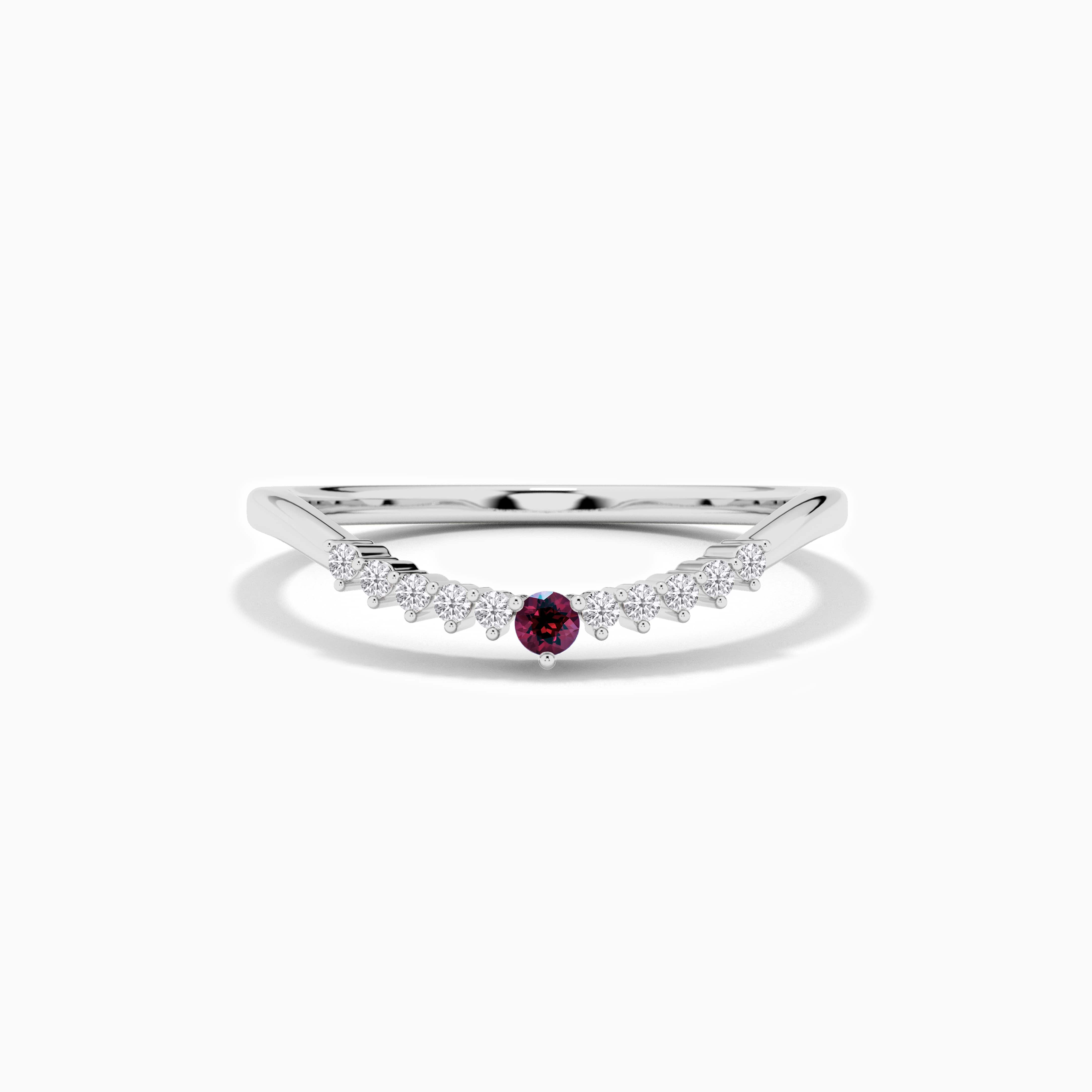 Birthstone and Round Stackable Diamond Ring