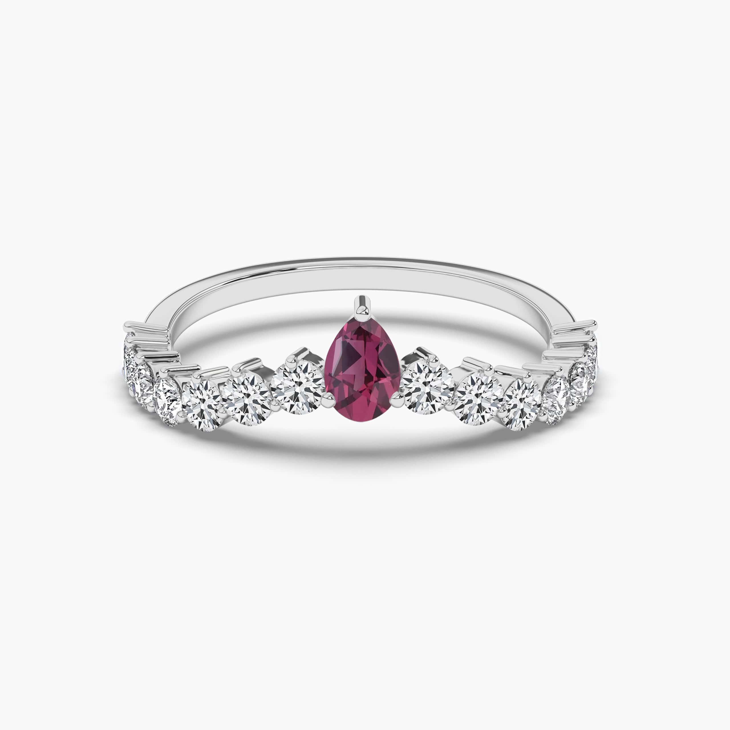 Buy Heart Cut Rhodolite Garnet and Diamonds Asymmetrical Valentine Ring in  14k White Gold an Original Design by Charles Babb Online in India - Etsy